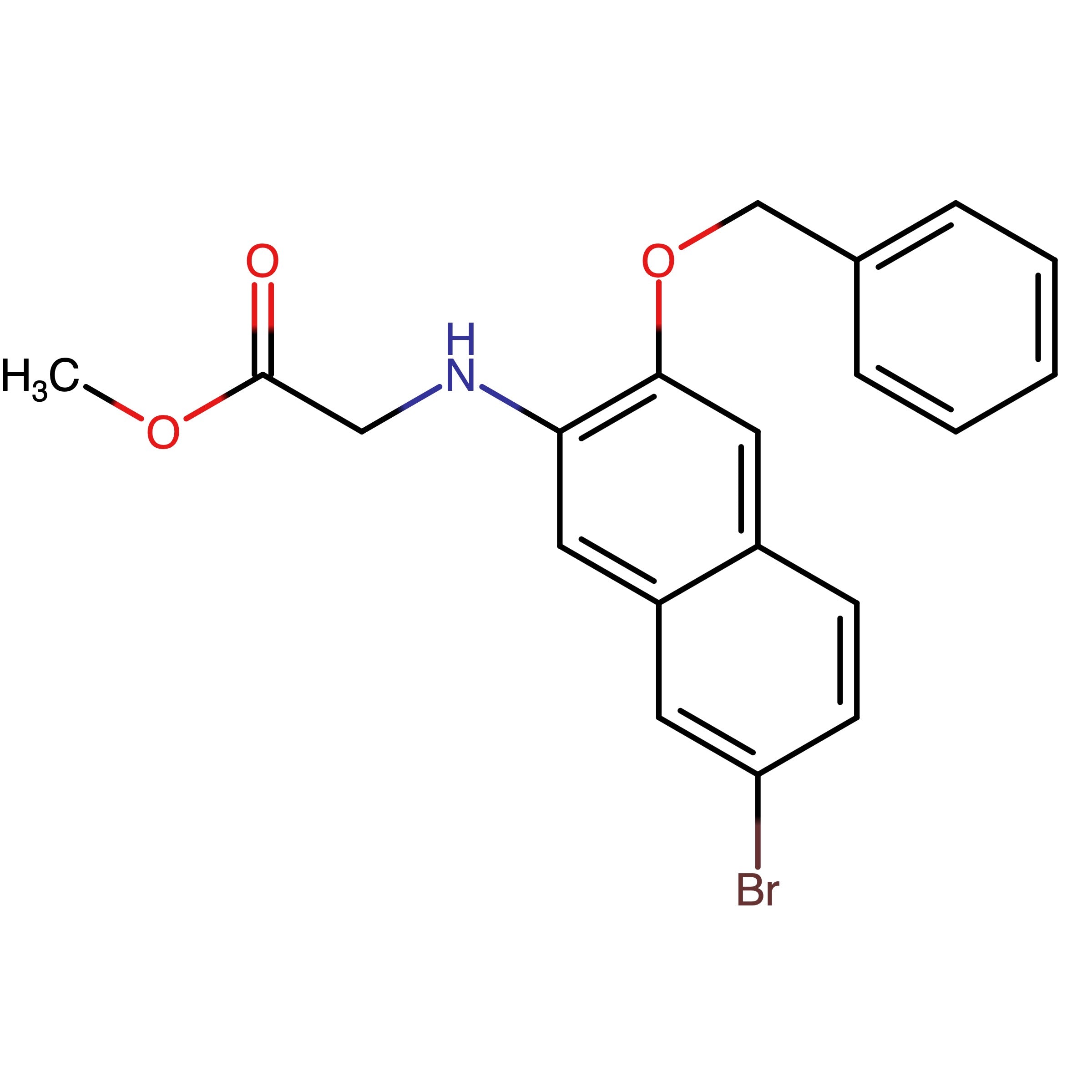 CAS RN 1092455-31-6 | Name: Methyl {[3-(benzyloxy)-7-bromonaphthalen-2-yl]amino}acetate