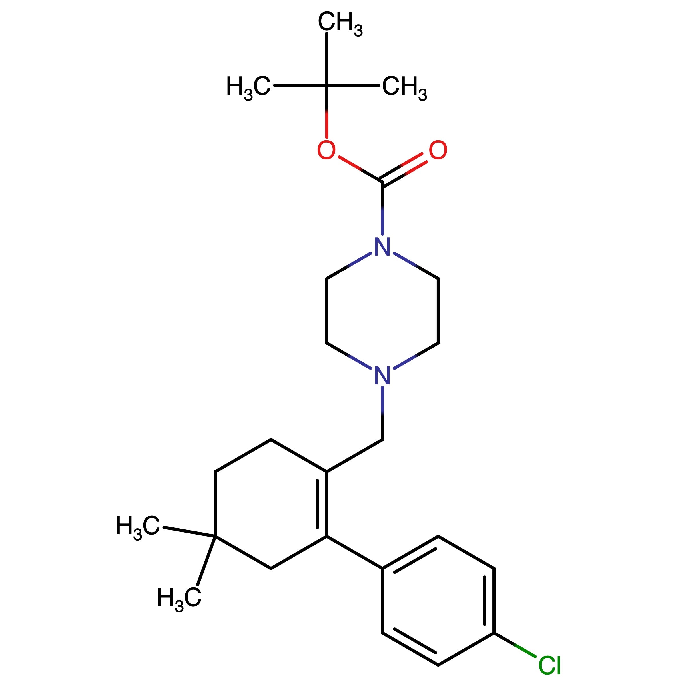 CAS RN 1228780-71-9 | Name: tert-Butyl 4-((2-(4-chlorophenyl)-4,4-dimethylcyclohex-1-enyl)methyl)piperazine-1-carboxylate | MDL: MFCD28129721