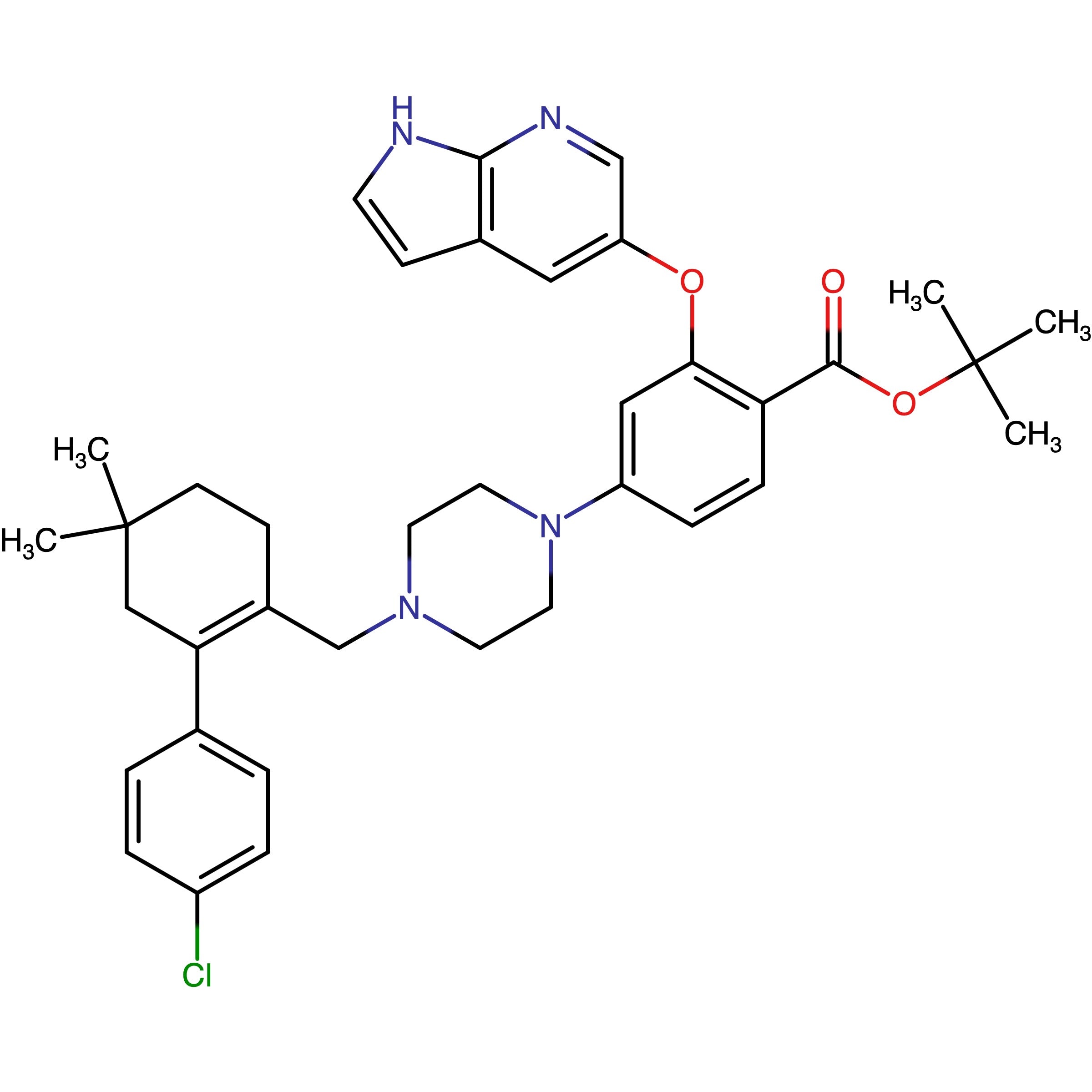 CAS RN 1628047-90-4 | Name: tert-Butyl 2-((1H-pyrrolo[2,3-b]pyridin-5-yl)oxy)-4-(4-((4'-chloro-5,5-dimethyl-3,4,5,6-tetrahydro-[1,1'-biphenyl]-2-yl)methyl)piperazin-1-yl)benzoate