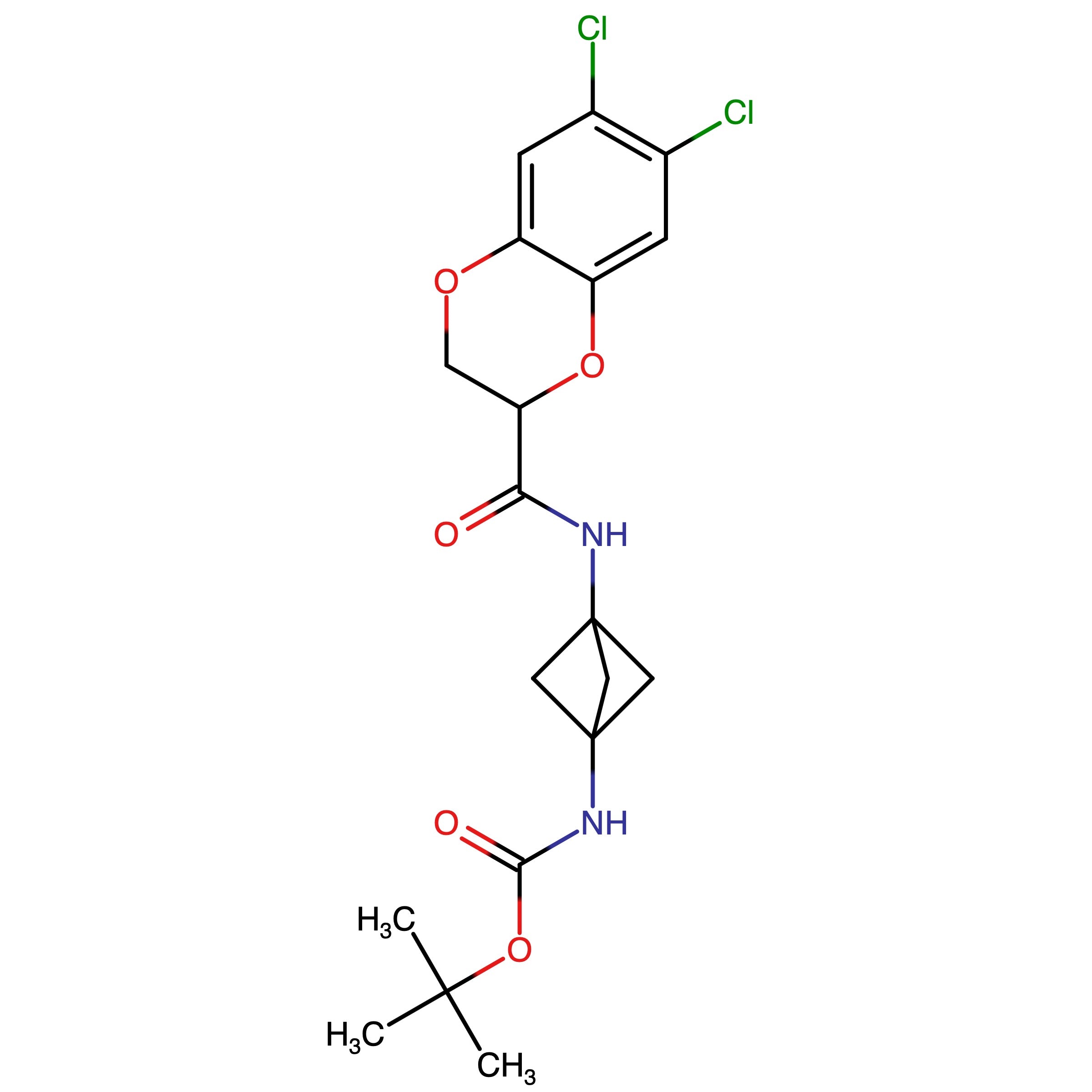 CAS RN 2320541-44-2 | Name: tert-Butyl (3-(6,7-dichloro-2,3-dihydrobenzo[b][1,4]dioxine-2-carboxamido)bicyclo[1.1.1]pentan-1-yl)carbamate