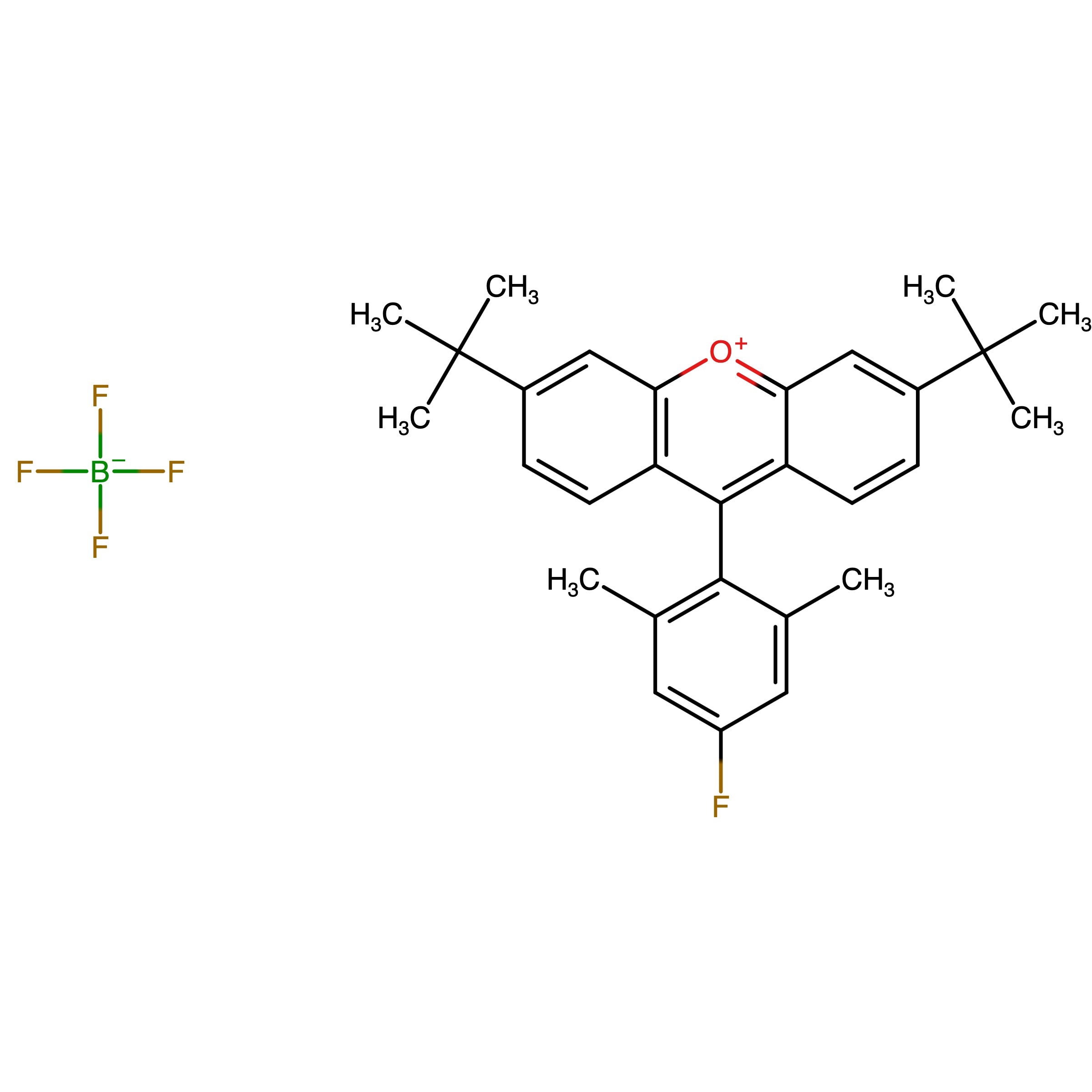 CAS RN 2363740-34-3 | Name: 3,6?Di?tert?butyl?9?(4?fluoro?2,6?dimethylphenyl)xanthylium tetrafluoroborate