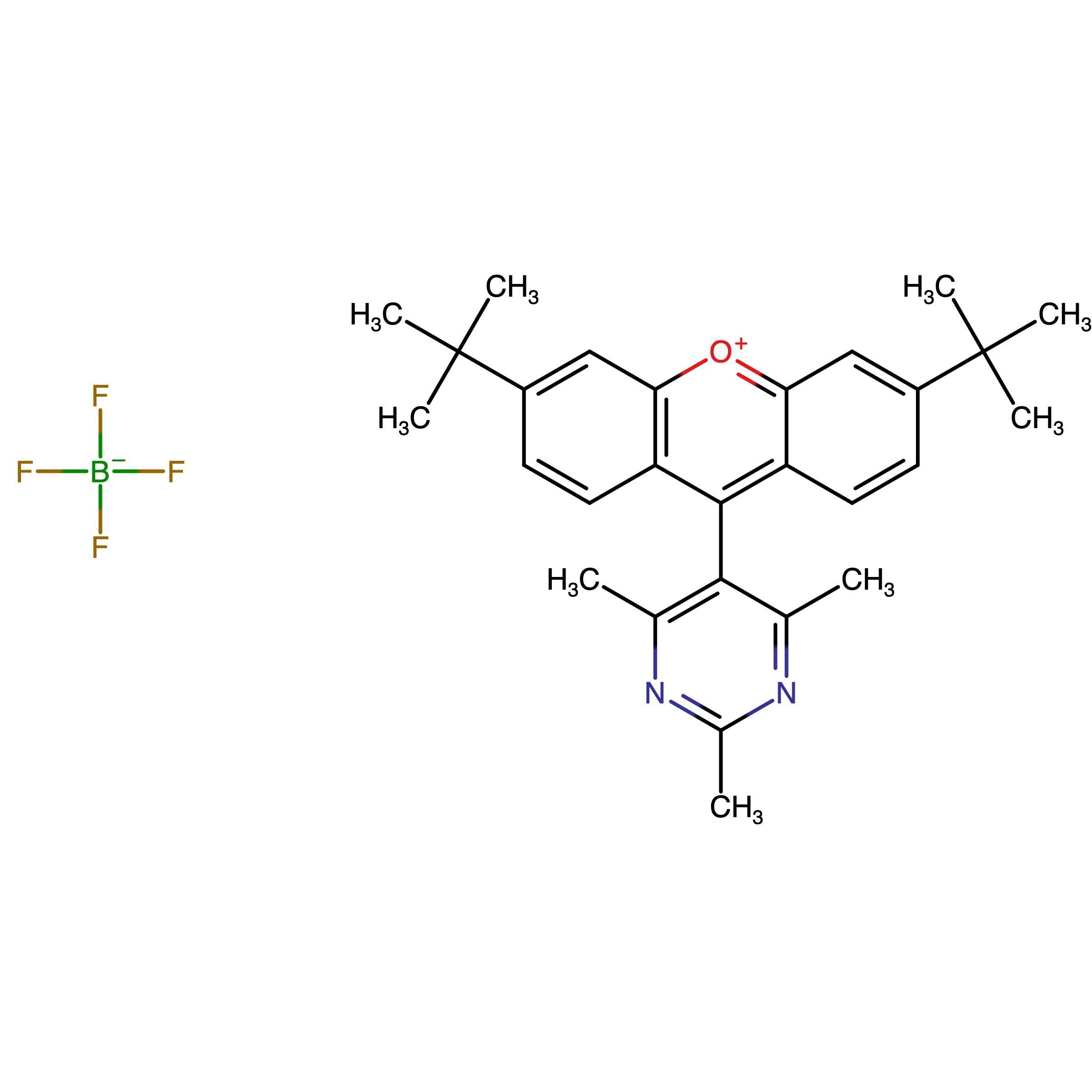 CAS RN 2363740-36-5 | Name: 3,6?Di?tert?butyl?9?(2,4,6?trimethylpyrimidin?5?yl)xanthylium tetrafluoroborate