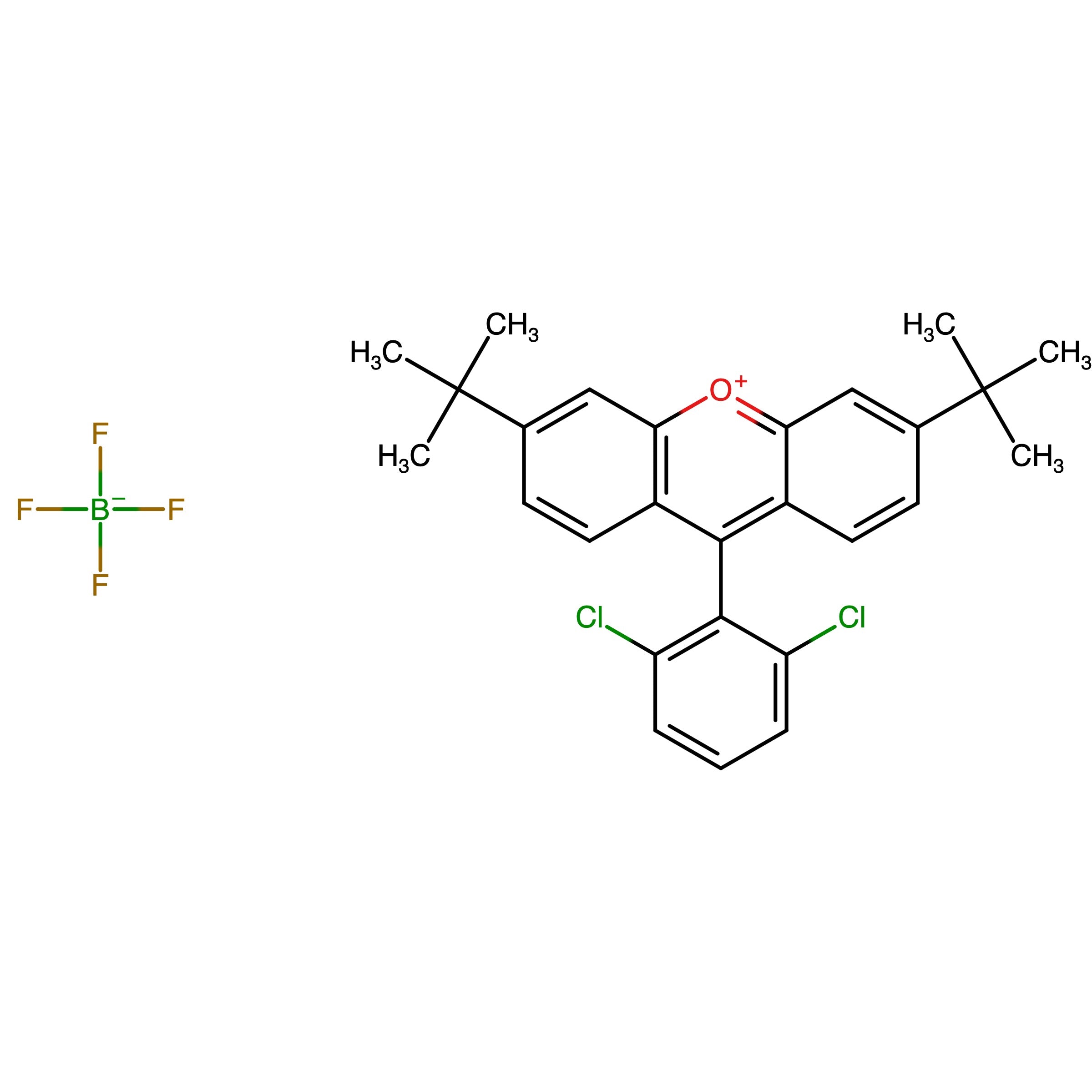 CAS RN 2363740-38-7 | Name: 3,6?Di?tert?butyl?9?(2,6?dichlorophenyl)xanthylium tetrafluoroborate