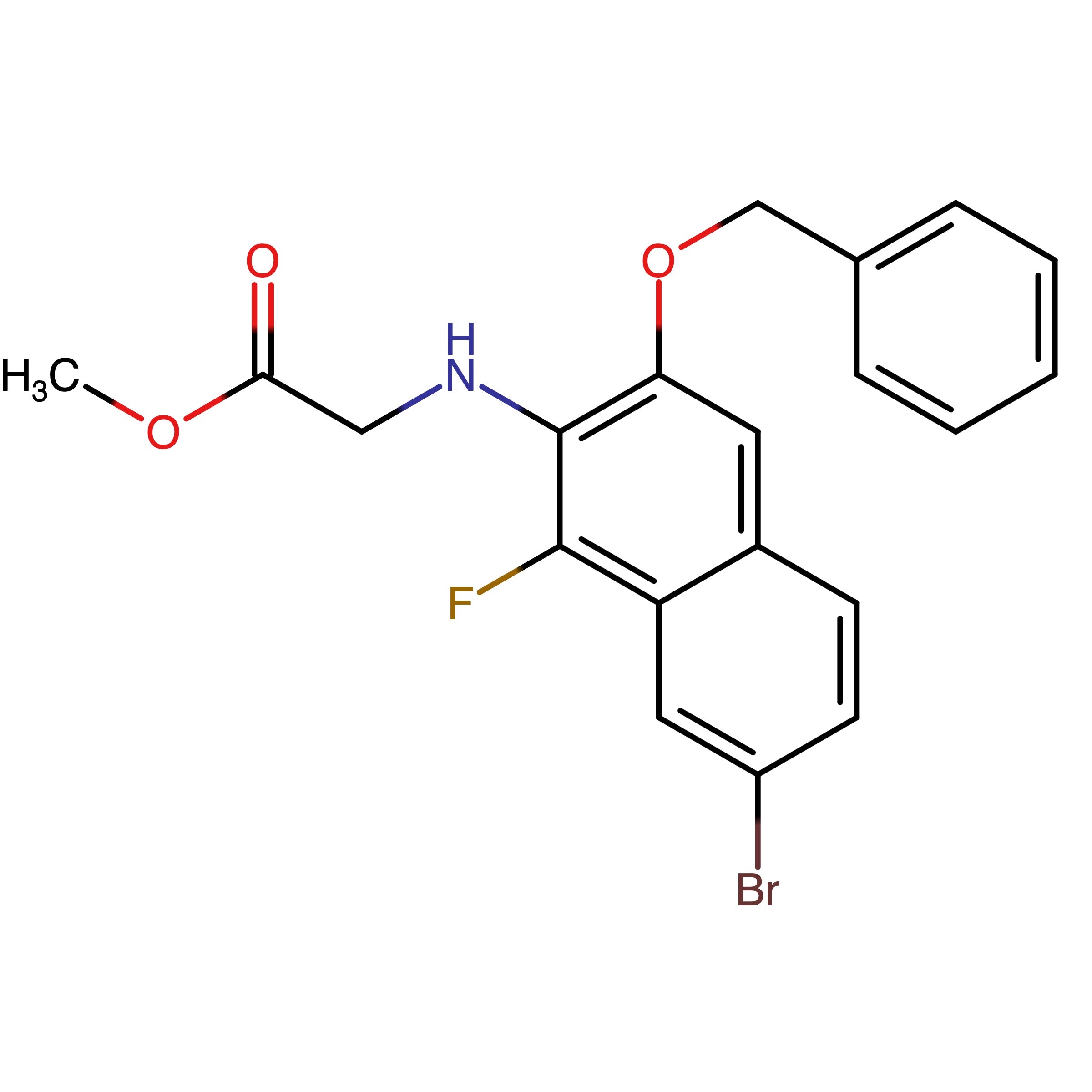 CAS RN 2407612-60-4 | Name: Methyl {[3-(benzyloxy)-7-bromo-1-fluoronaphthalen-2-yl]amino}acetate