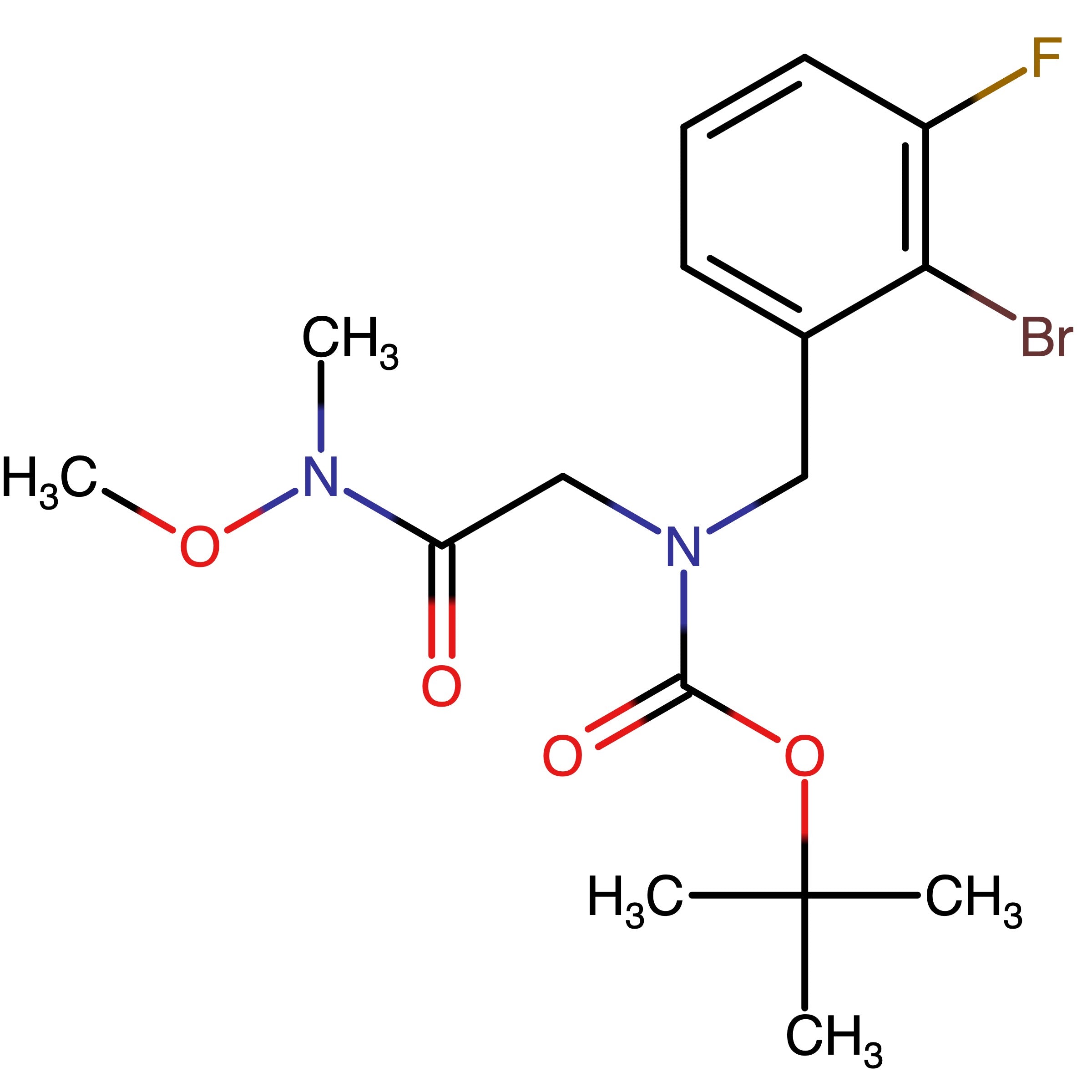 CAS RN 2757409-47-3 | Name: tert?Butyl (2?bromo?3?fluorobenzyl)(2?(methoxy(methyl)amino)?2?oxoethyl)carbamate
