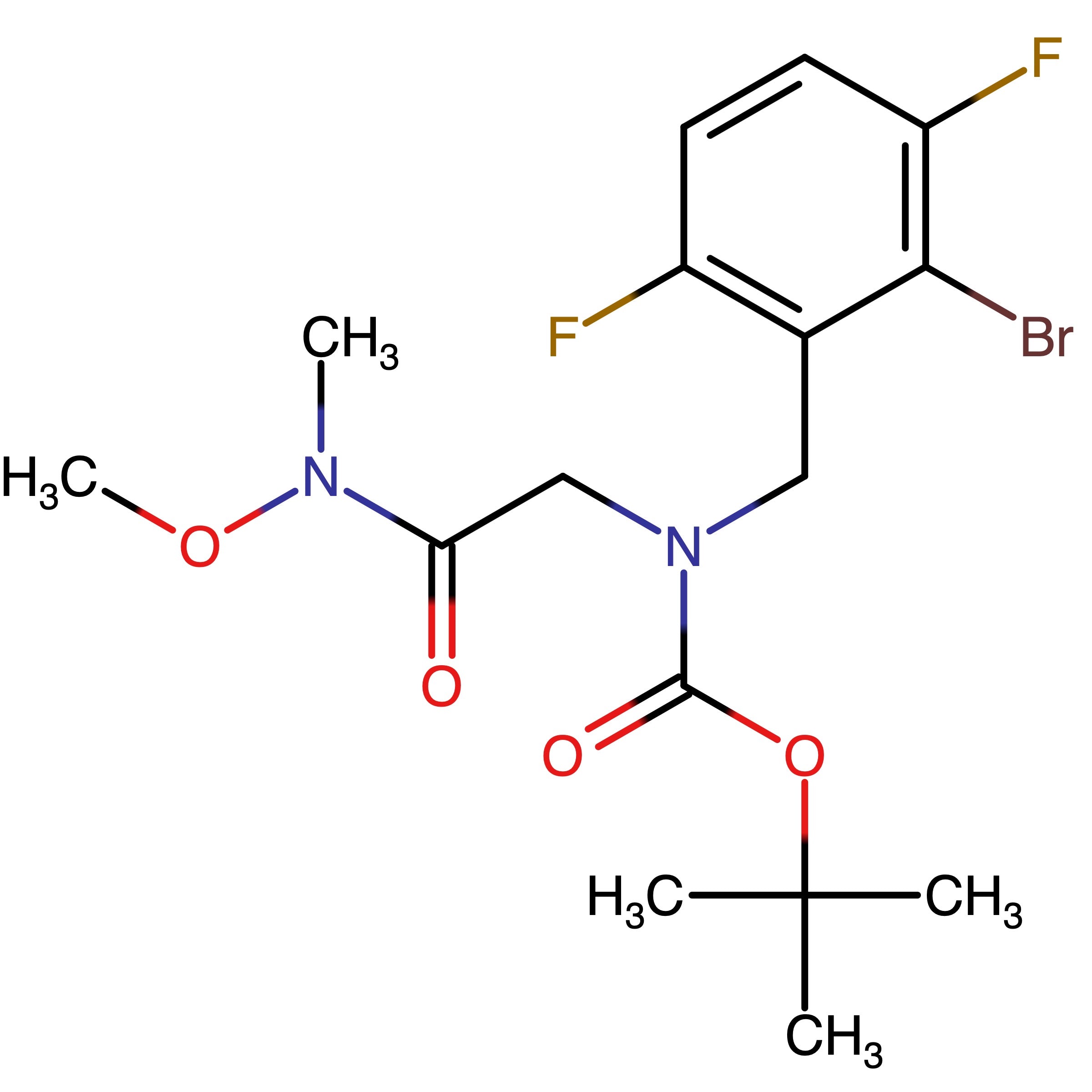 CAS RN 2757409-50-8 | Name: tert?Butyl 2?bromo?3,6?difluorobenzyl{2?[methoxy(methyl)amino]?2?oxoethyl}carbamate