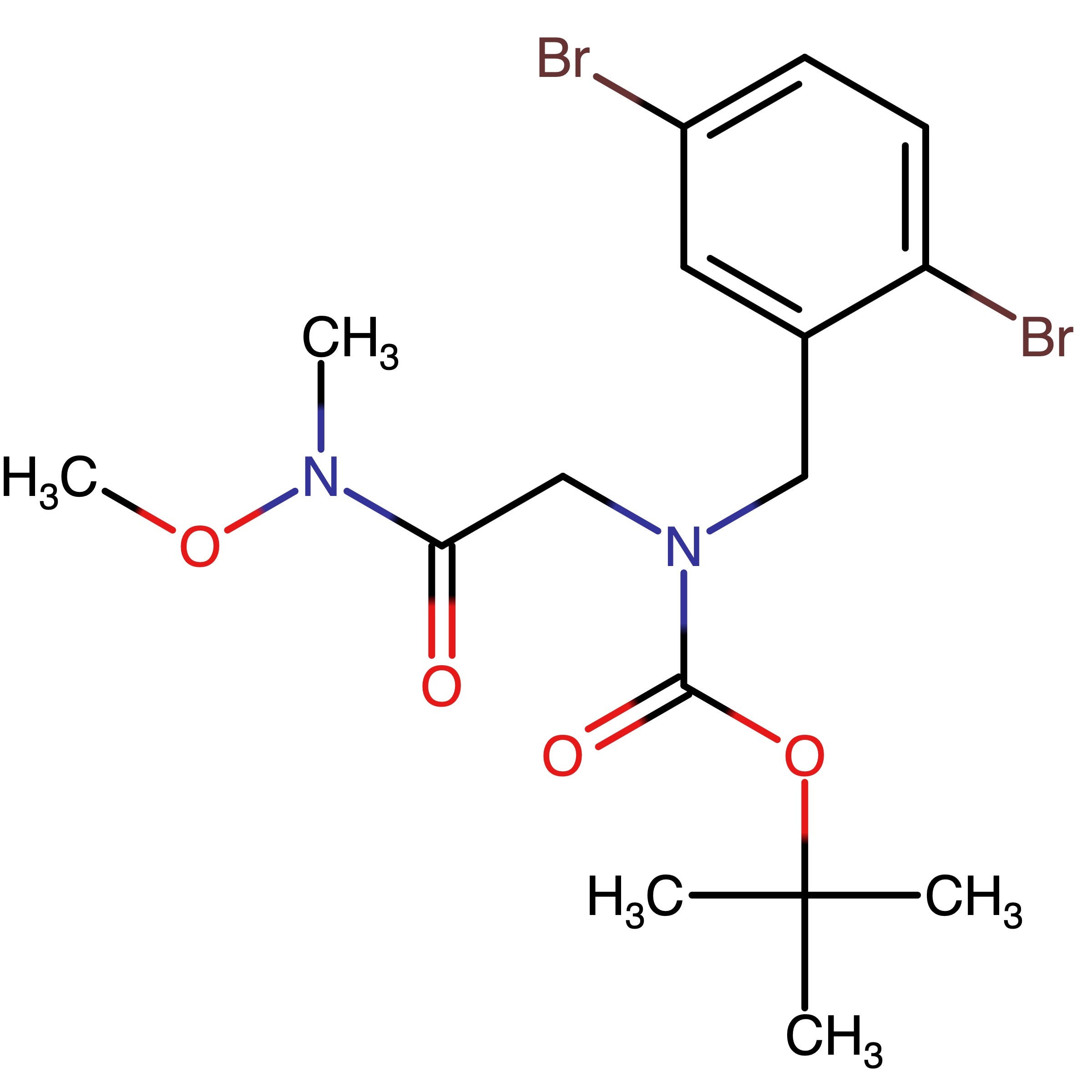 CAS RN 2757409-54-2 | Name: tert?Butyl 2,5?dibromobenzyl{2?[methoxy(methyl)amino]?2?oxoethyl}carbamate
