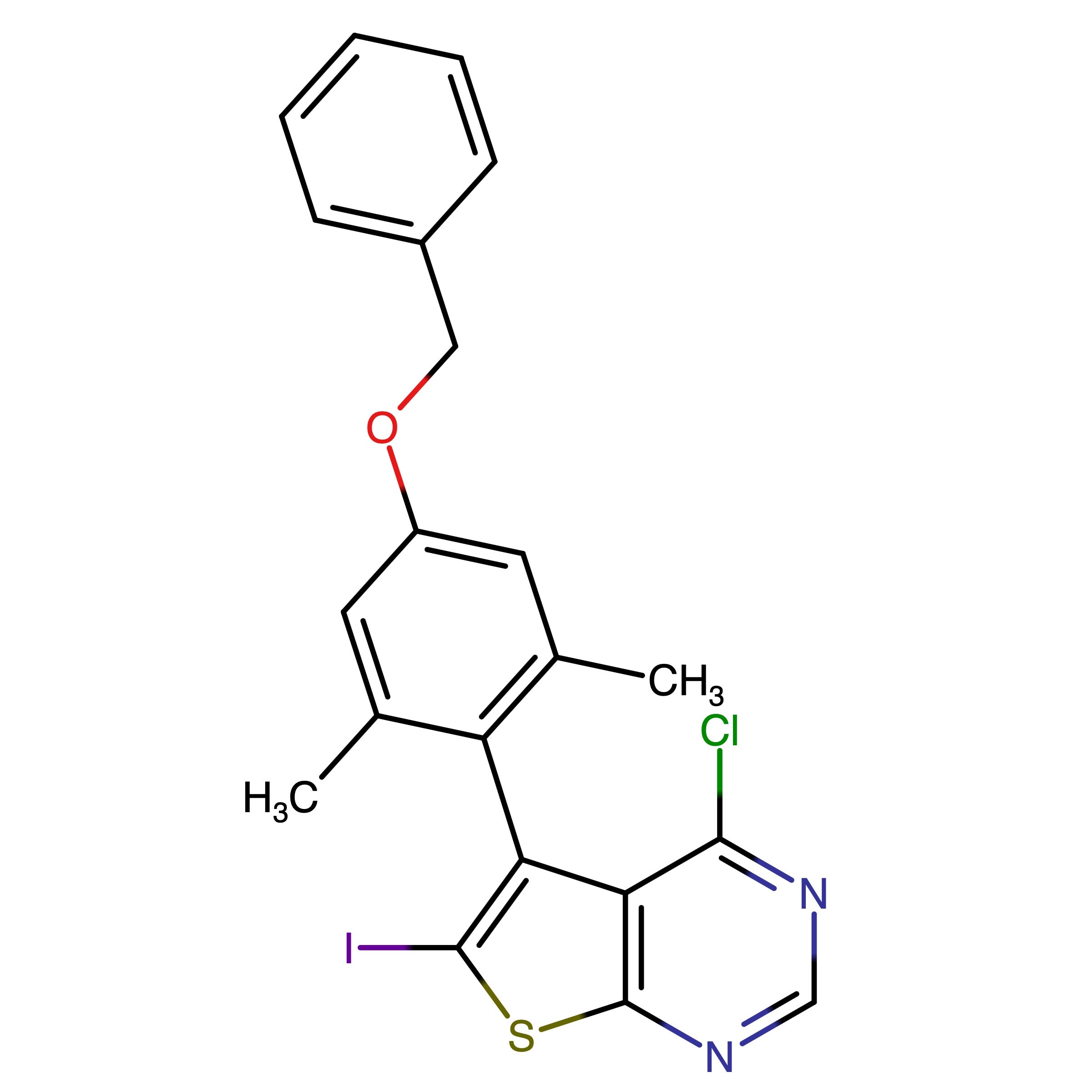 CAS RN 3003759-15-4 | Name: 5?(4?(Benzyloxy)?2,6?dimethylphenyl)?4?chloro?6?iodothieno[2,3?d]pyrimidine