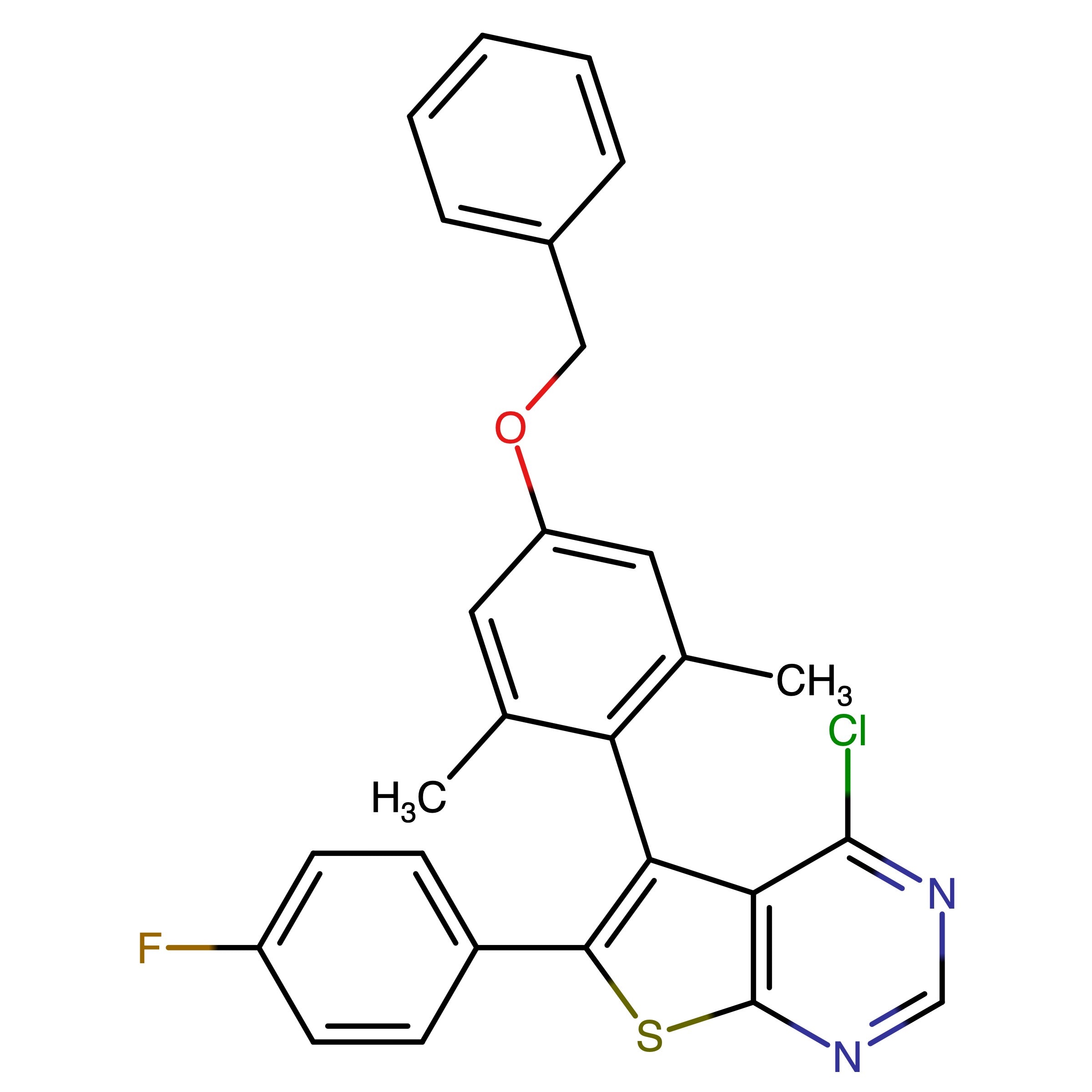 CAS RN 3003759-16-5 | Name: 5?(4?(Benzyloxy)?2,6?dimethylphenyl)?4?chloro?6?(4?fluorophenyl)thieno[2,3?d]pyrimidine