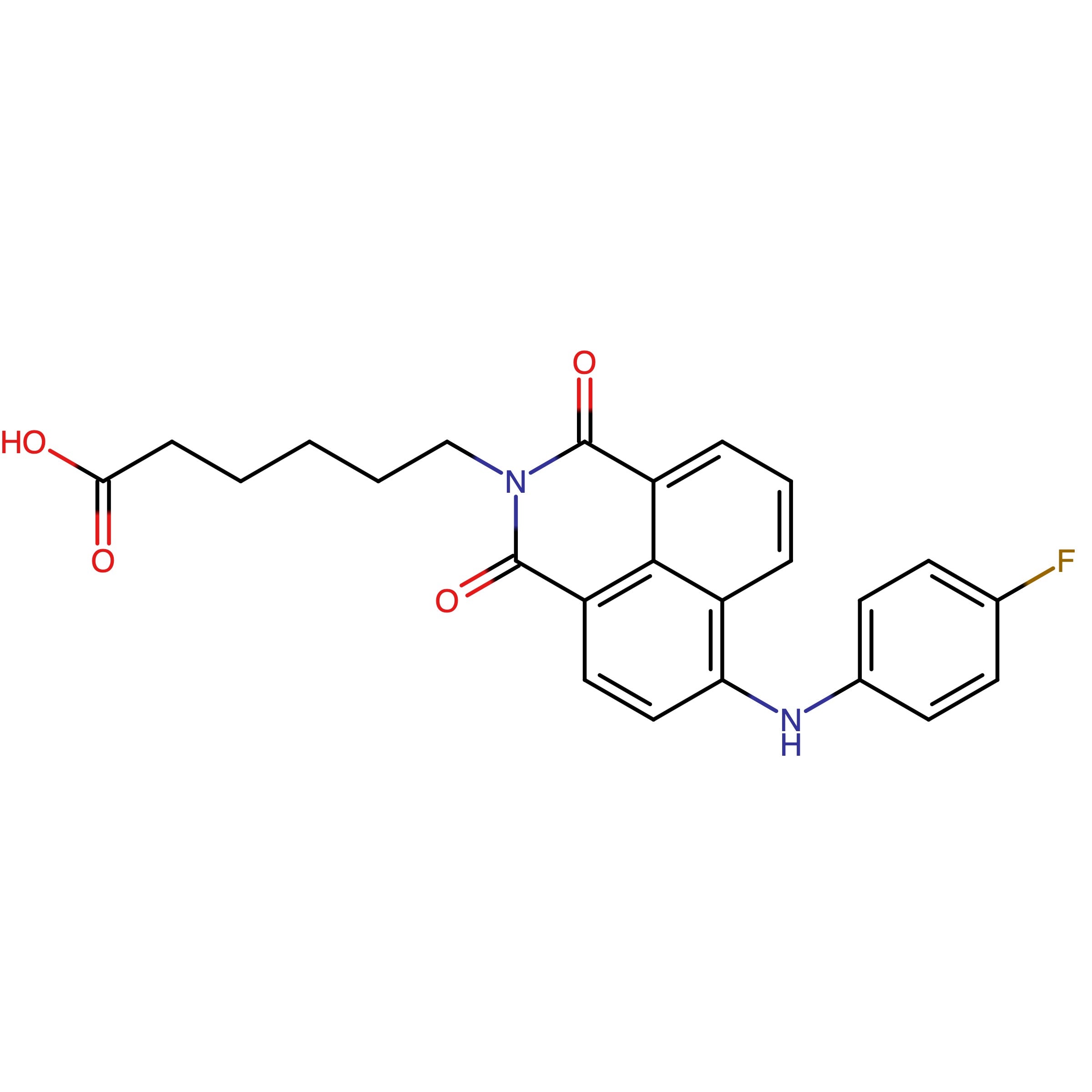 Name: 6?(6?((4?fluorophenyl)amino)?1,3?dioxo?1H?benzo[de]isoquinolin?2(3H)?yl)hexanoic acid