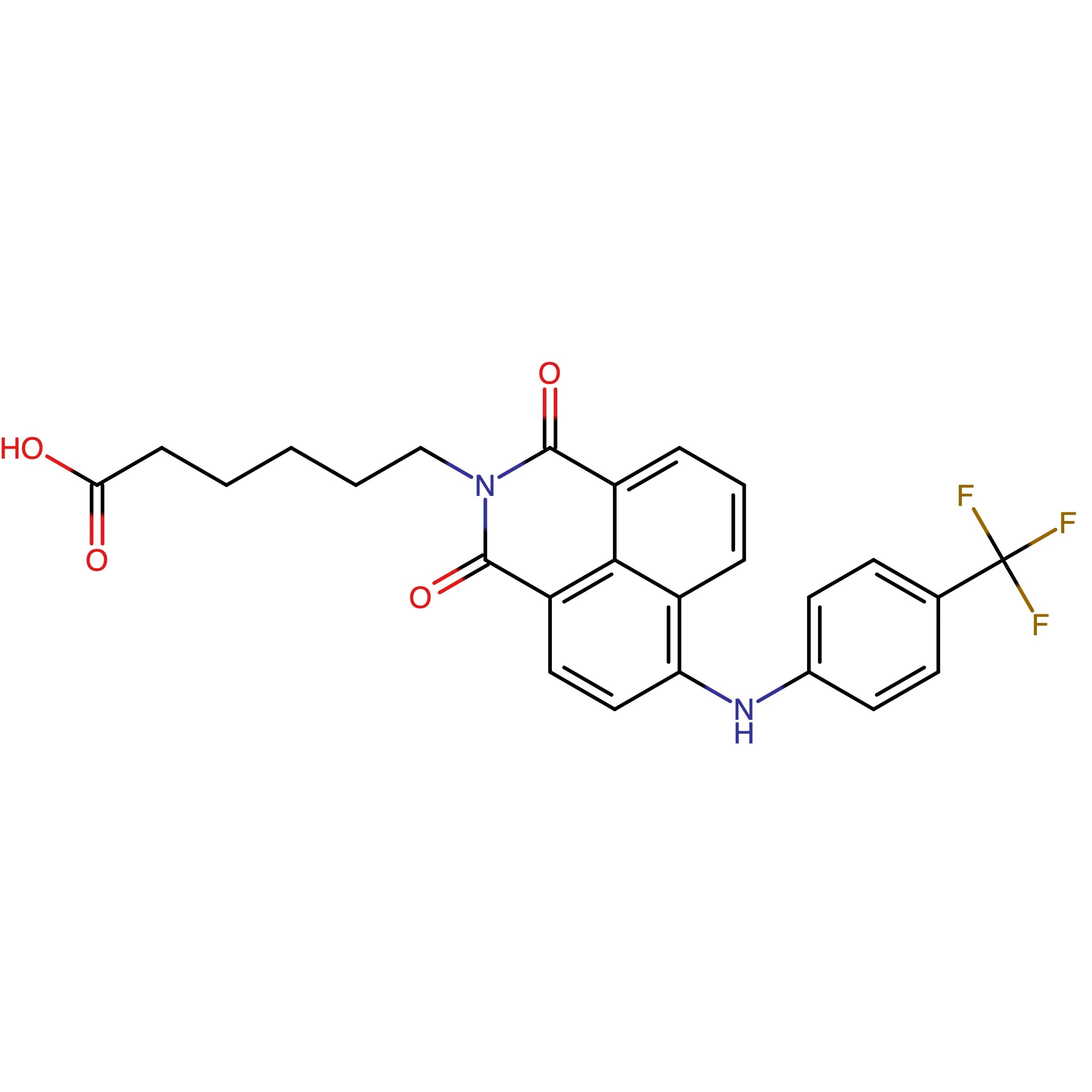 Name: 6?(1,3?Dioxo?6?((4?(trifluoromethyl)phenyl)amino)?1H?benzo[de]isoquinolin2(3H)?yl)hexanoic acid