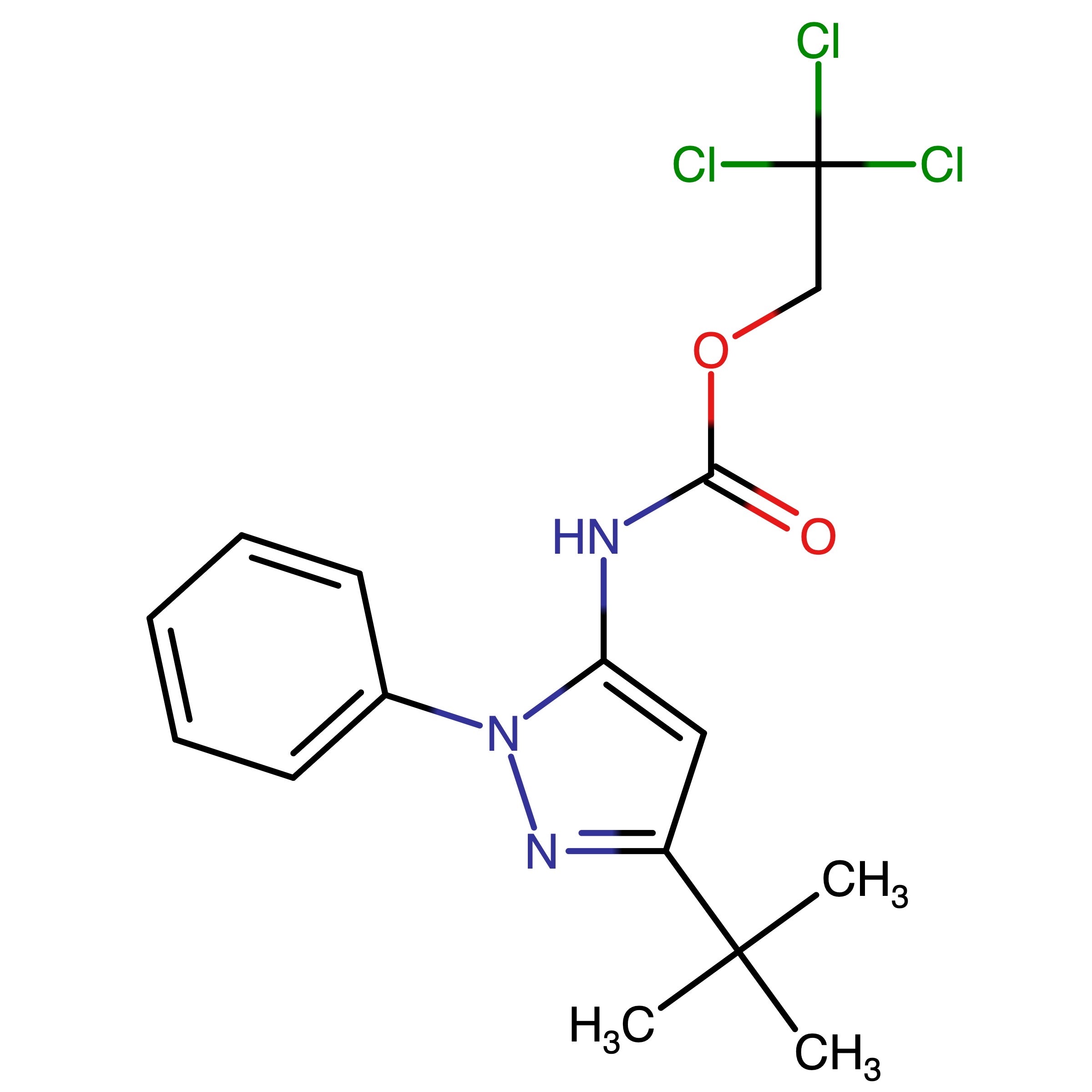 CAS RN 1005788-24-8 | 2,2,2-Trichloroethyl (3-(tert-butyl)-1-phenyl-1H-pyrazol-5-yl)carbamate | MFCD09910439