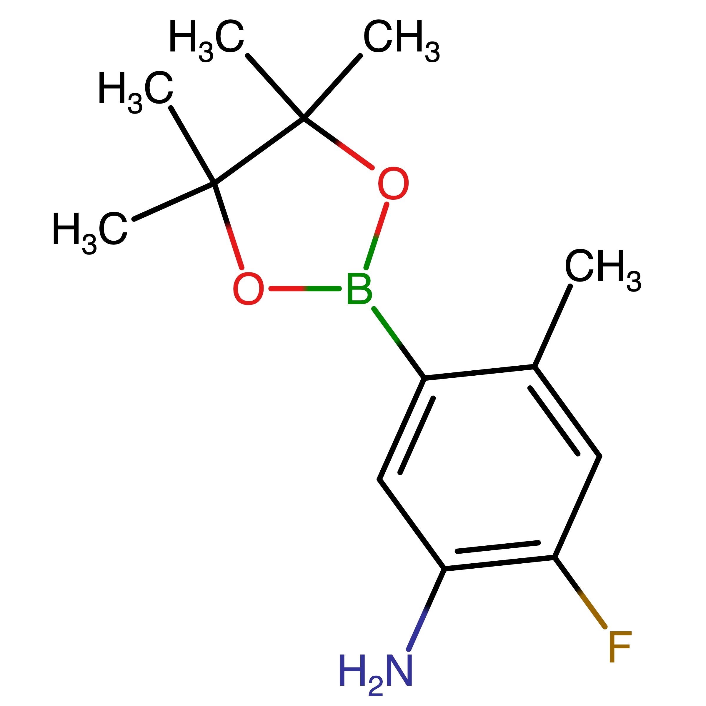 CAS RN 1012880-11-3 | 2-Fluoro-4-methyl-5-(4,4,5,5-tetramethyl-1,3,2-dioxaborolan-2-yl)aniline | MFCD22494866