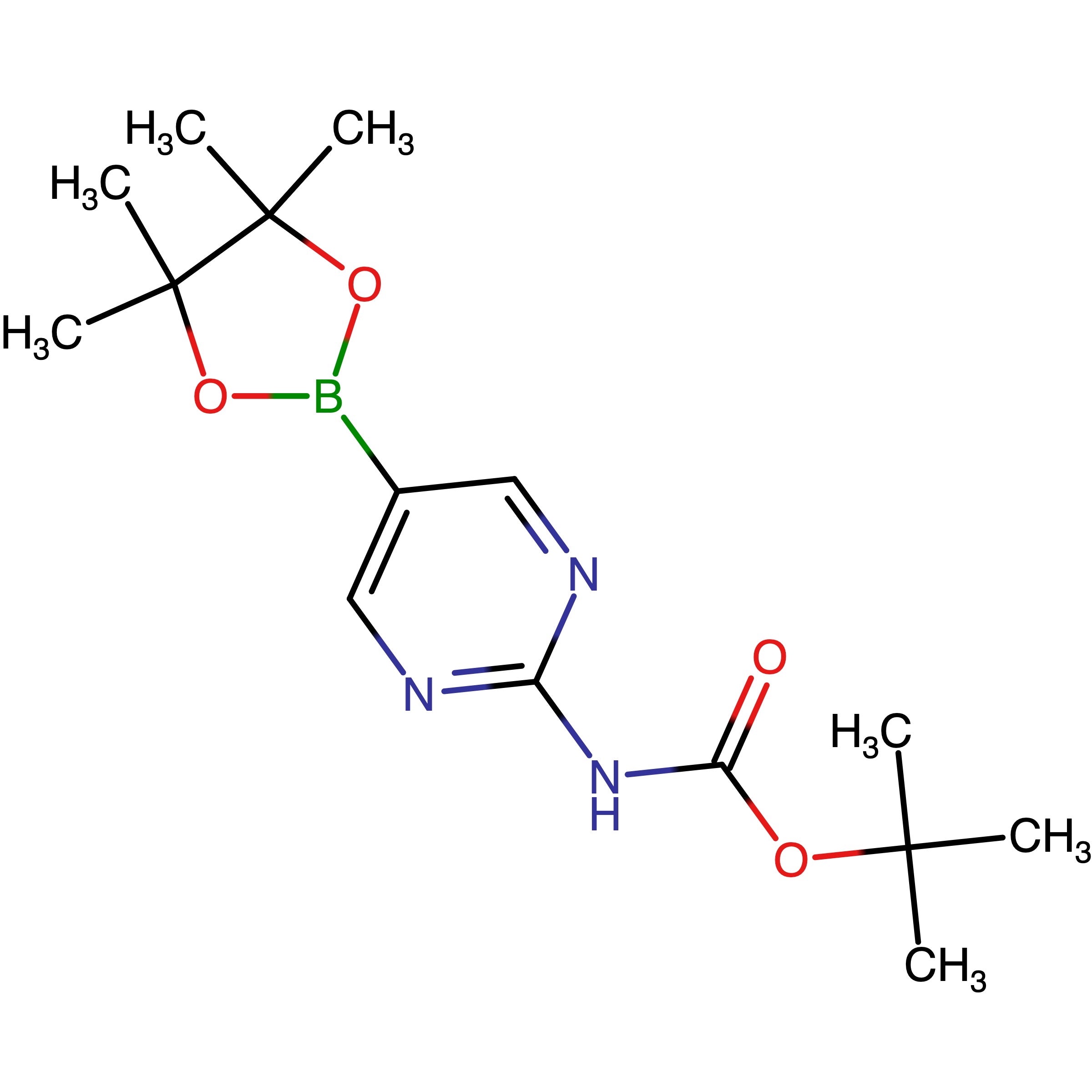 CAS RN 1032758-88-5 | 2-(tert-Butoxycarbonylamino)pyrimidine-5-boronic acid, pinacol ester | MFCD09027069