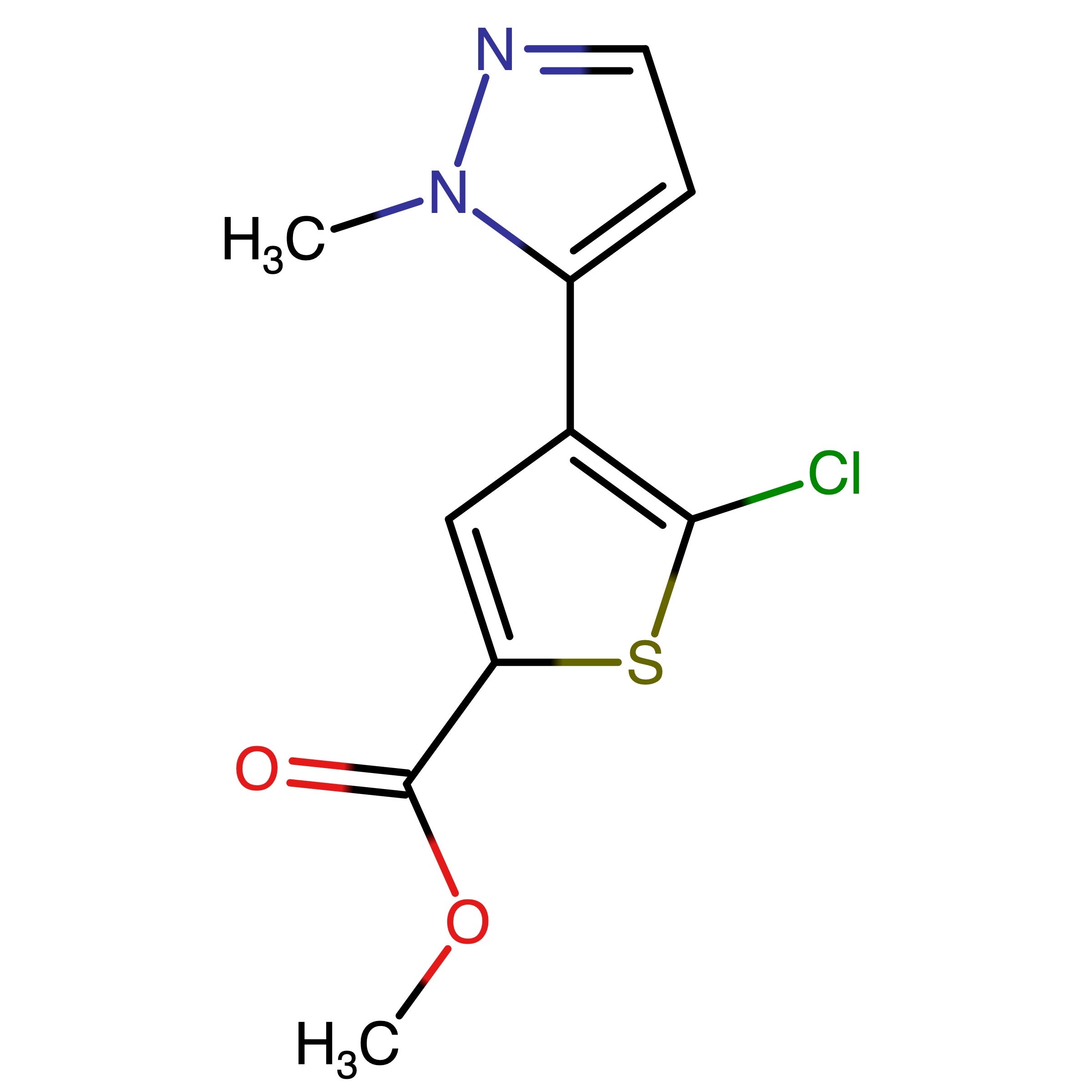 CAS RN 1047630-52-3 | Methyl 5-chloro-4-(1-methyl-1H-pyrazol-5-yl)thiophene-2-carboxylate | MFCD28359276