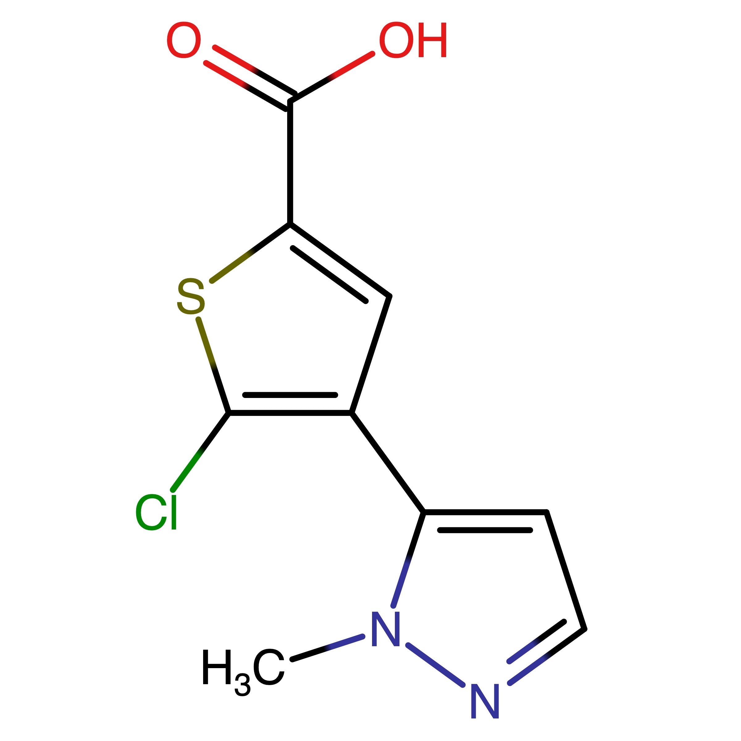 CAS RN 1047630-55-6 | 5-Chloro-4-(1-methyl-1H-pyrazol-5-yl)thiophene-2-carboxylic acid | MFCD30489217