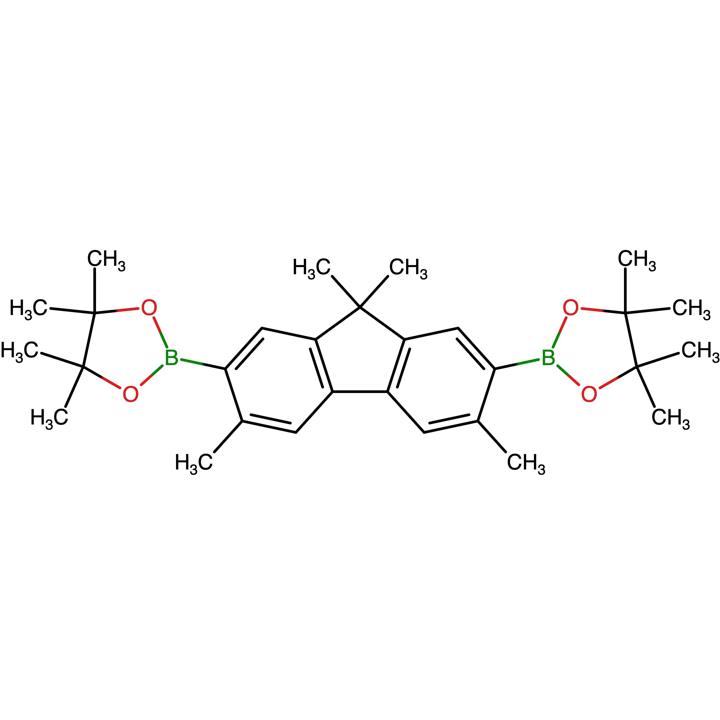 CAS RN 1047991-84-3 | 2,7-Bis(4,4,5,5-tetramethyl[1,3,2]dioxaborolane-2-yl)-3,6,9,9-tetramethyl-9H-fluorene