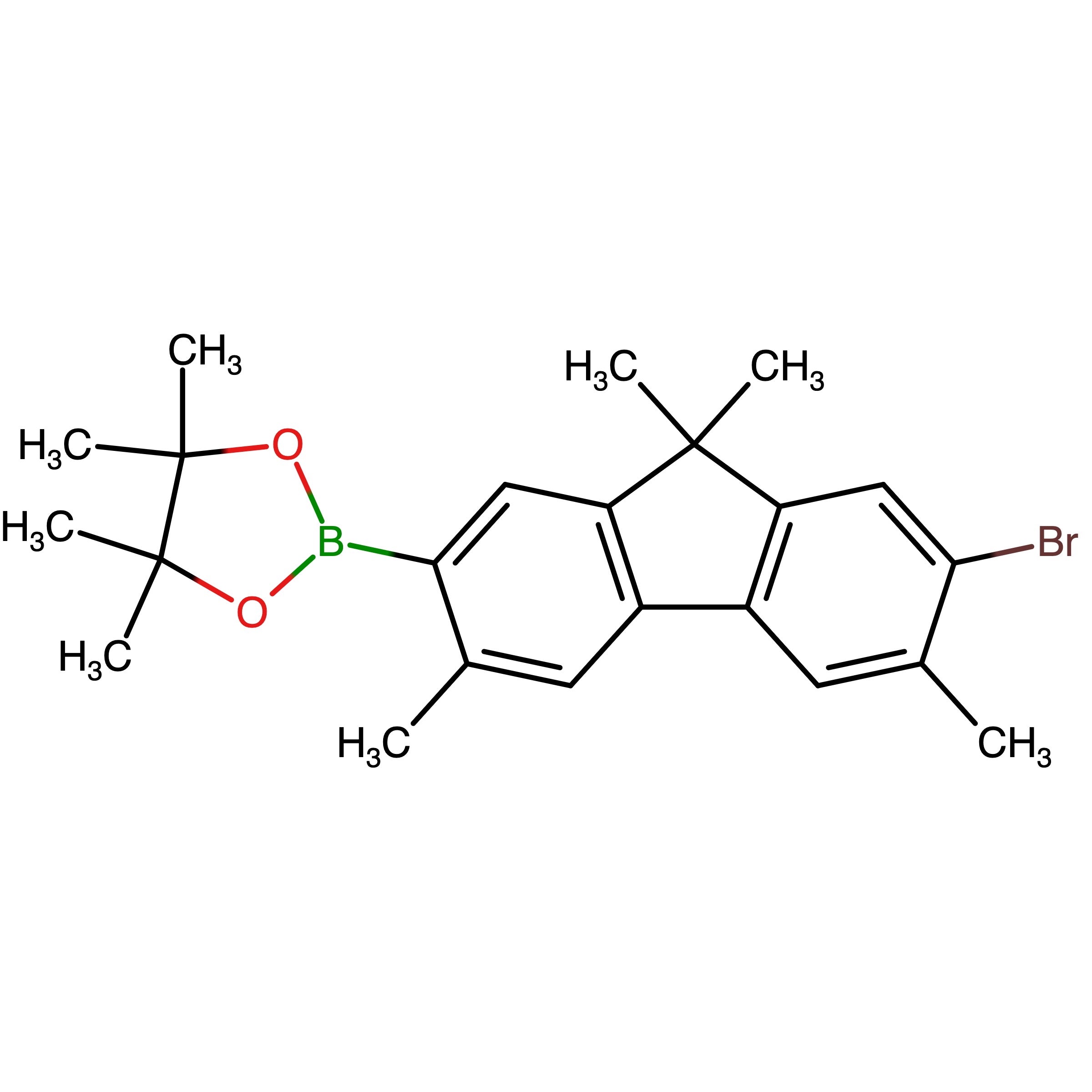 CAS RN 1047991-88-7 | 2-Bromo-7-(4,4,5,5-tetramethyl[1,3,2]dioxaborolane-2-yl)-3,6,9,9-tetramethyl-9H-fluorene