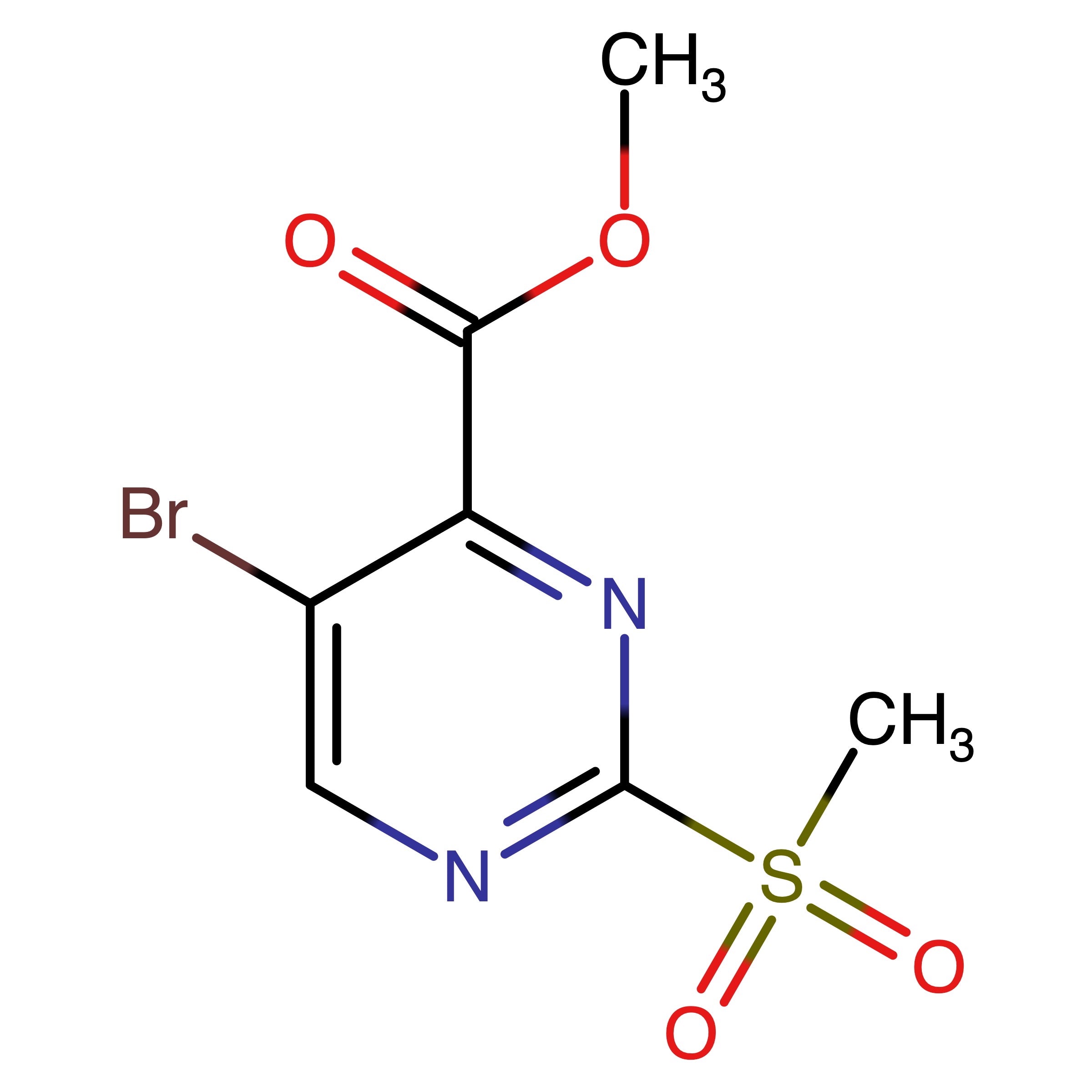CAS RN 1060795-14-3 | Methyl 5-bromo-2-(methylsulfonyl)pyrimidine-4-carboxylate | MFCD11100780