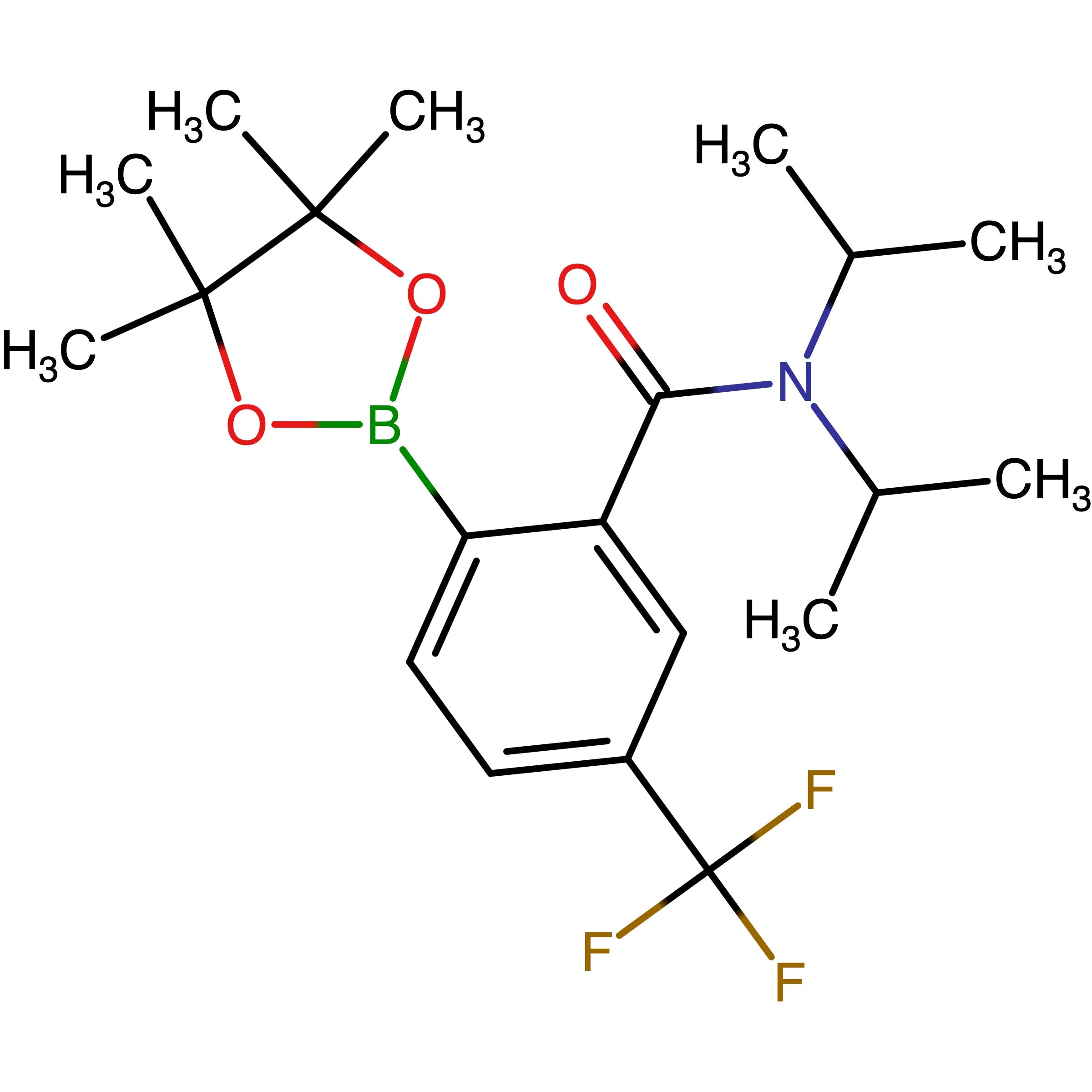 CAS RN 1080652-02-3 | Name: N,N-Bis(propan-2-yl)-5-trifluormethyl-2-(tetramethyl-1,3,2-dioxaborolan-2-yl)benzamide