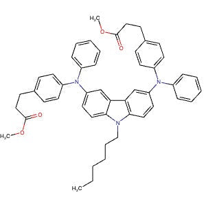 1092807-63-0 | Dimethyl 3,3'-(((9-hexyl-9H-carbazole-3,6-diyl)bis(phenylazanediyl))bis(4,1-phenylene))dipropionate - Hoffman Fine Chemicals