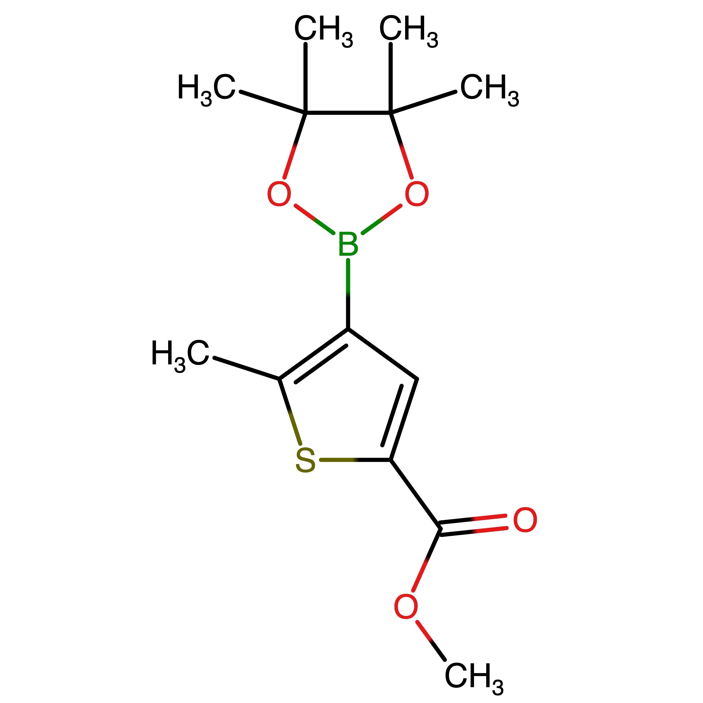 CAS RN 1109284-49-2 | Methyl 5-methyl-4-(4,4,5,5-tetramethyl-1,3,2-dioxaborolan-2-yl)thiophene-2-carboxylate | MFCD18427556