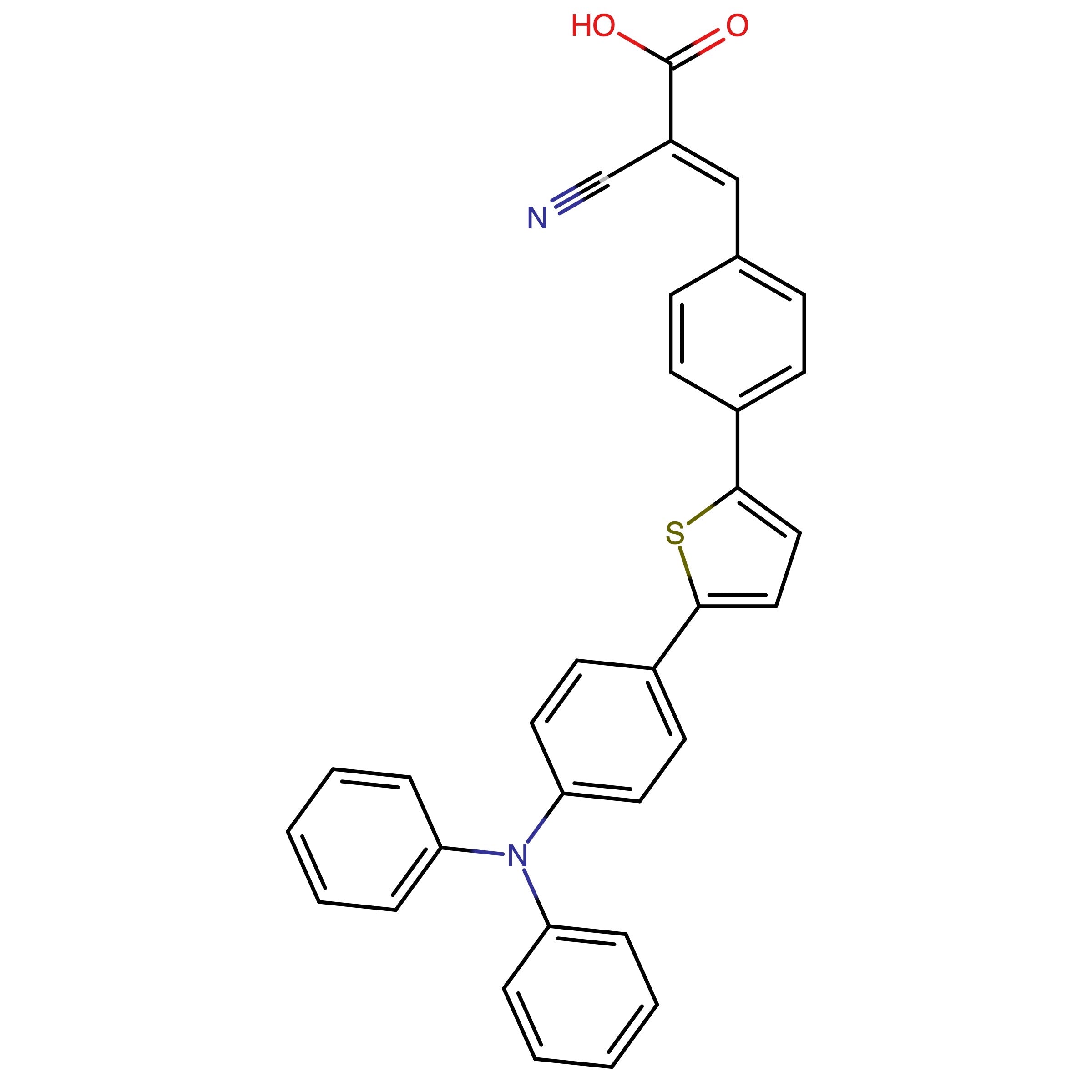 CAS RN 1172120-62-5 | (E)-2-Carbonitril-3-(p-(5'-(p-(diphenylamino)phenyl)thiophen-2'-yl)phenyl)acrylic acid