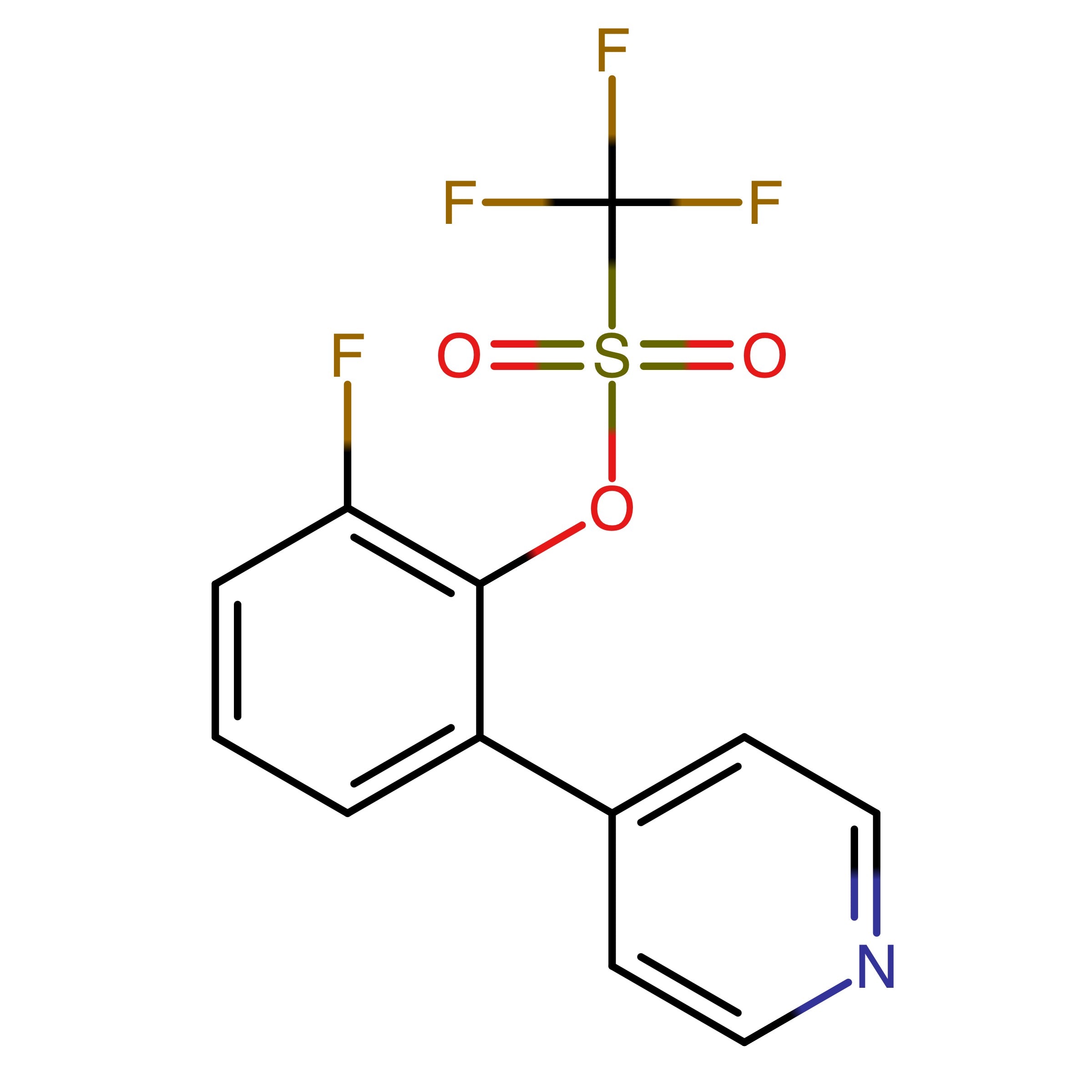 CAS RN 1202677-50-6 | Trifluoromethanesulfonic acid 2_fluoro_6_pyridin_4_yl_phenyl ester