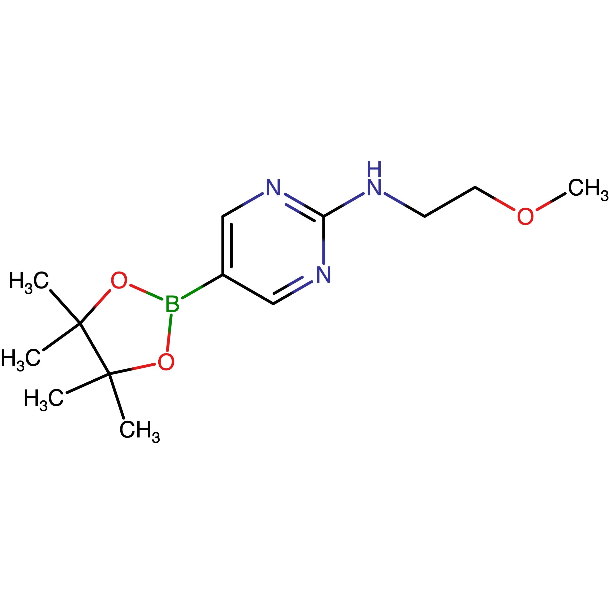 CAS RN 1202805-24-0 | N-(2-Methoxyethyl)-5-(4,4,5,5-tetramethyl-1,3,2-dioxaborolan-2-yl)pyrimidin-2-amine | MFCD12546559