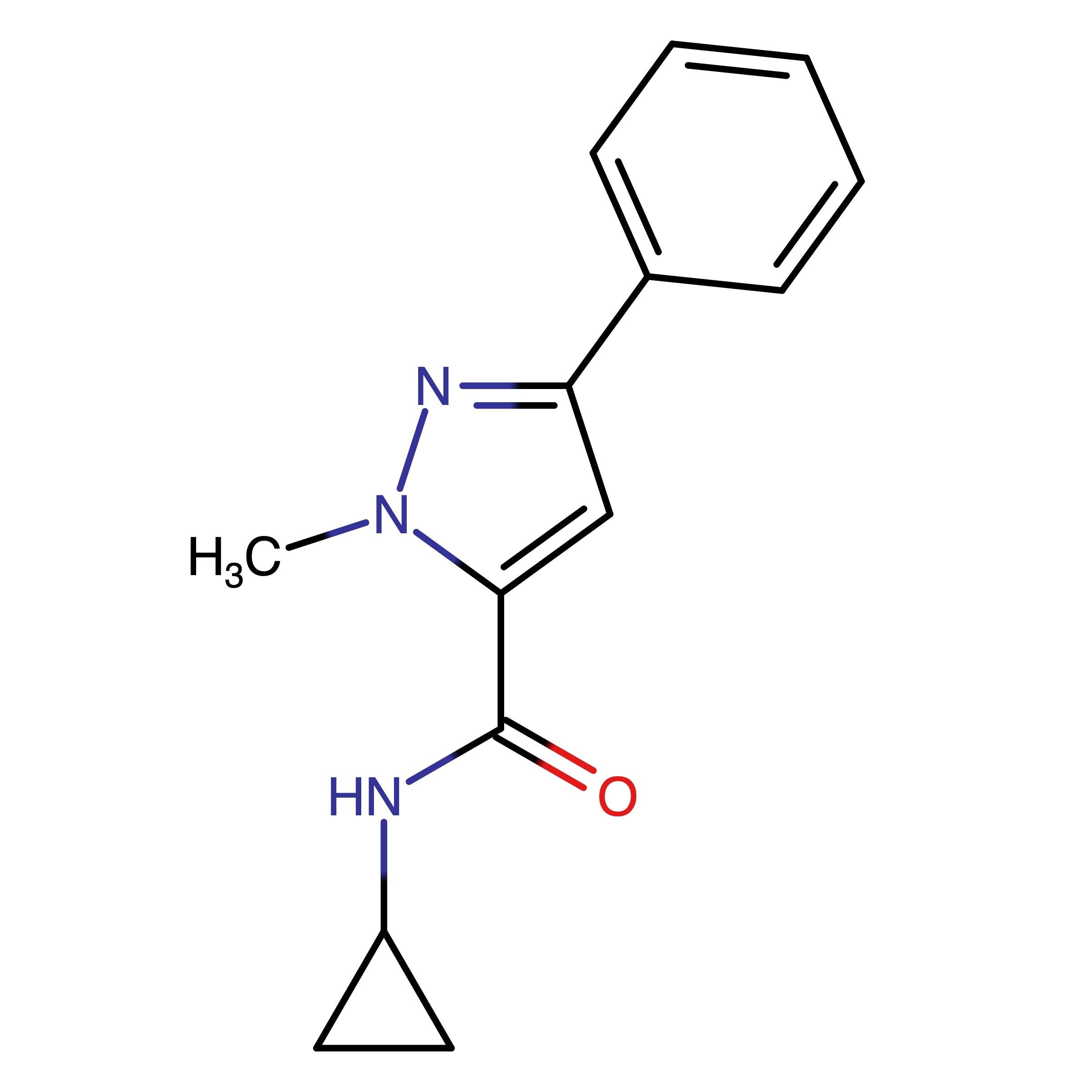 CAS RN 1207026-98-9 | 2-Methyl-5-phenyl-2H-pyrazole-3-carboxylic acid cyclopropylamide