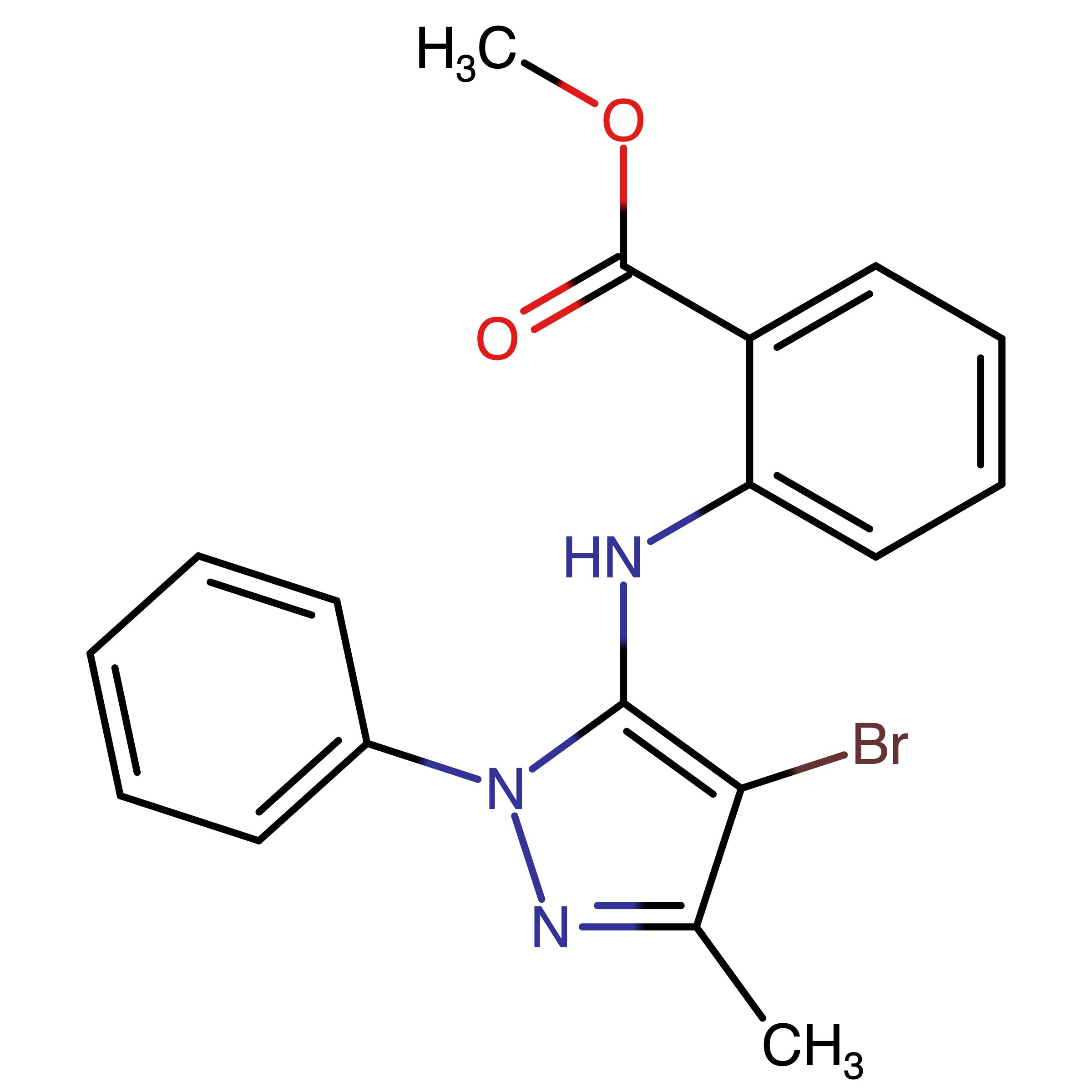 CAS RN 1209498-33-8 | Methyl 2-((4-bromo-3-methyl-1-phenyl-1H-pyrazol-5-yl)amino)benzenecarboxylate