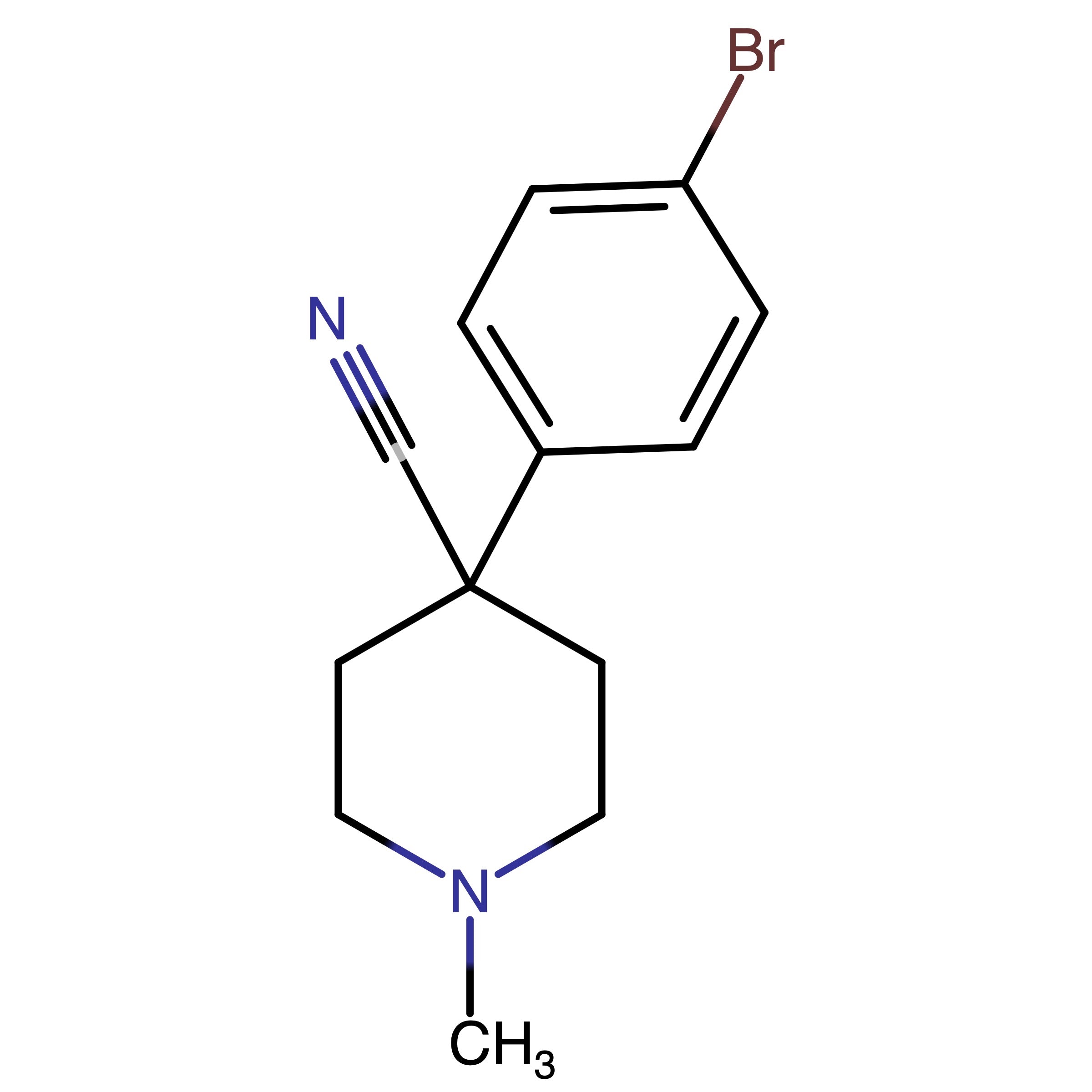 CAS RN 1225452-44-7 | 4-(4-Bromophenyl)-1-methylpiperidine-4-carbonitrile