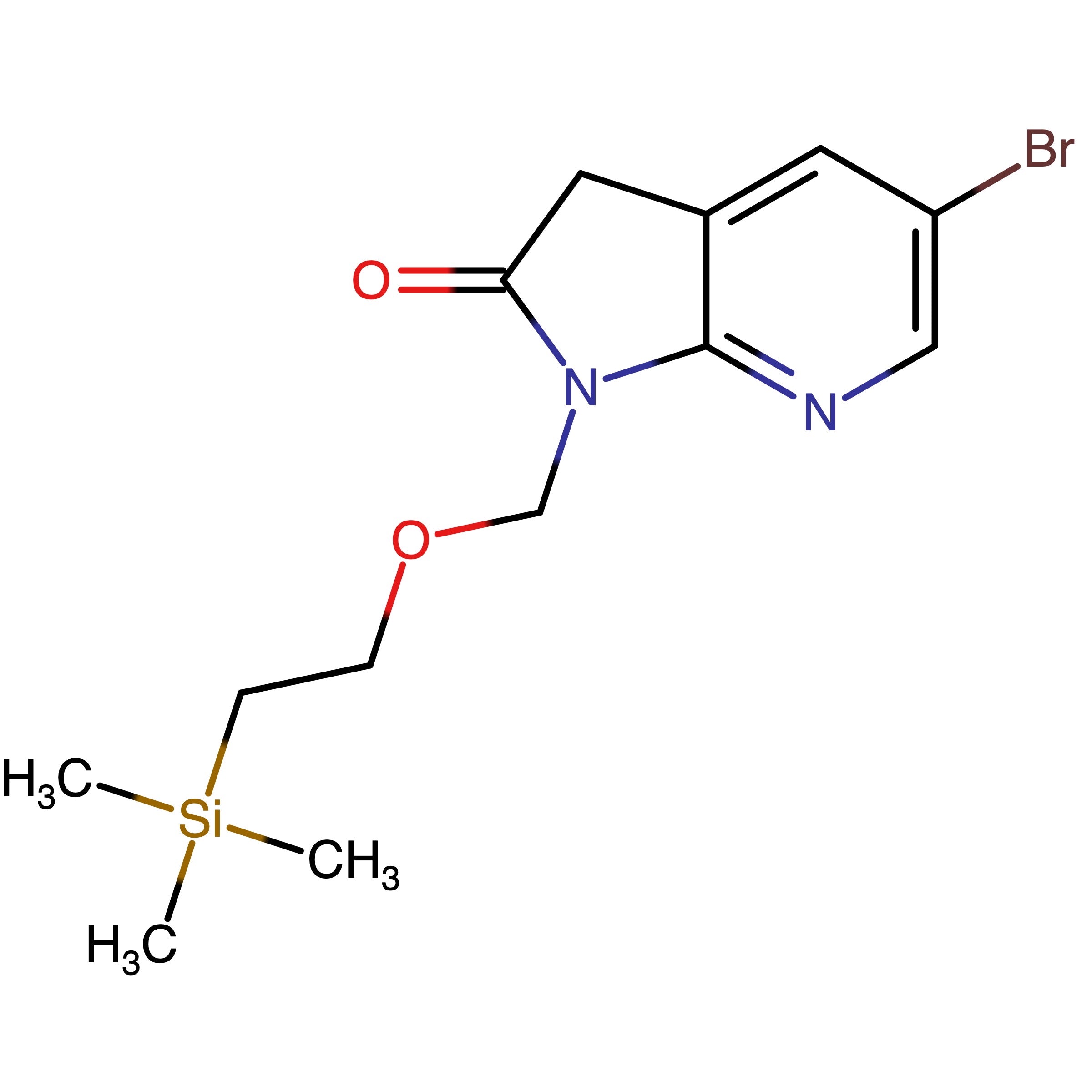 CAS RN 1229584-03-5 | 2H-Pyrrolo[2,3-b]pyridin-2-one, 5-bromo-1,3-dihydro-1-[[2-(trimethylsilyl)ethoxy]methyl]- | MFCD27976545