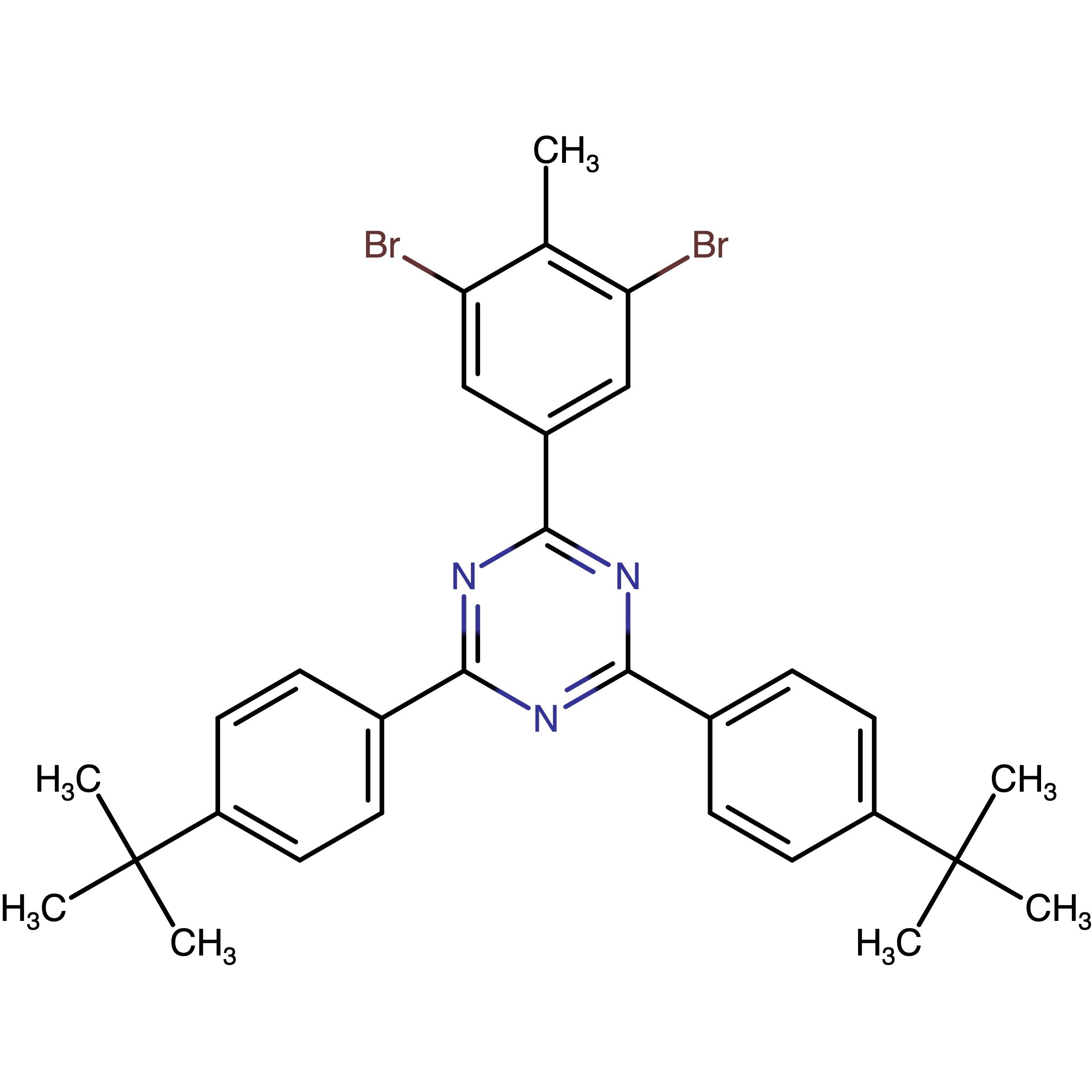 CAS RN 1236348-91-6 | 2,4-Bis(4-tert-butylphenyl)-6-(3,5-dibromo-4-methylphenyl)-1,3,5-triazine