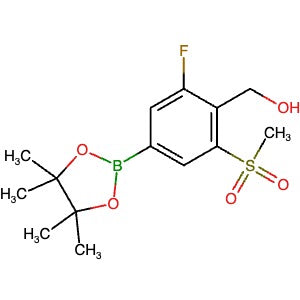 1256918-55-4 | (2-Fluoro-6-(methylsulfonyl)-4-(4,4,5,5-tetramethyl-1,3,2-dioxaborolan-2-yl)phenyl)methanol - Hoffman Fine Chemicals