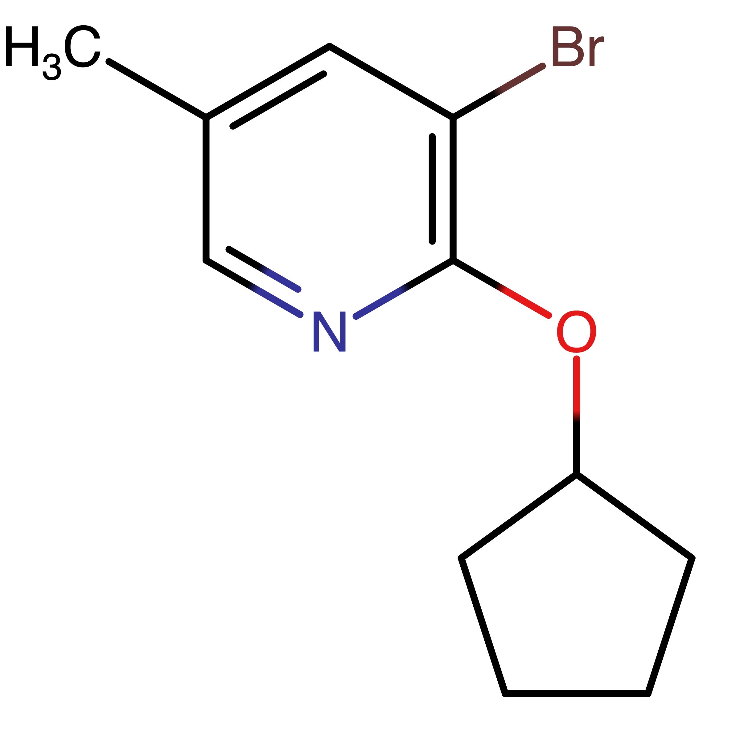 CAS RN 1289007-57-3 | 3-Bromo-2-(cyclopentyloxy)-5-methylpyridine | MFCD29114184