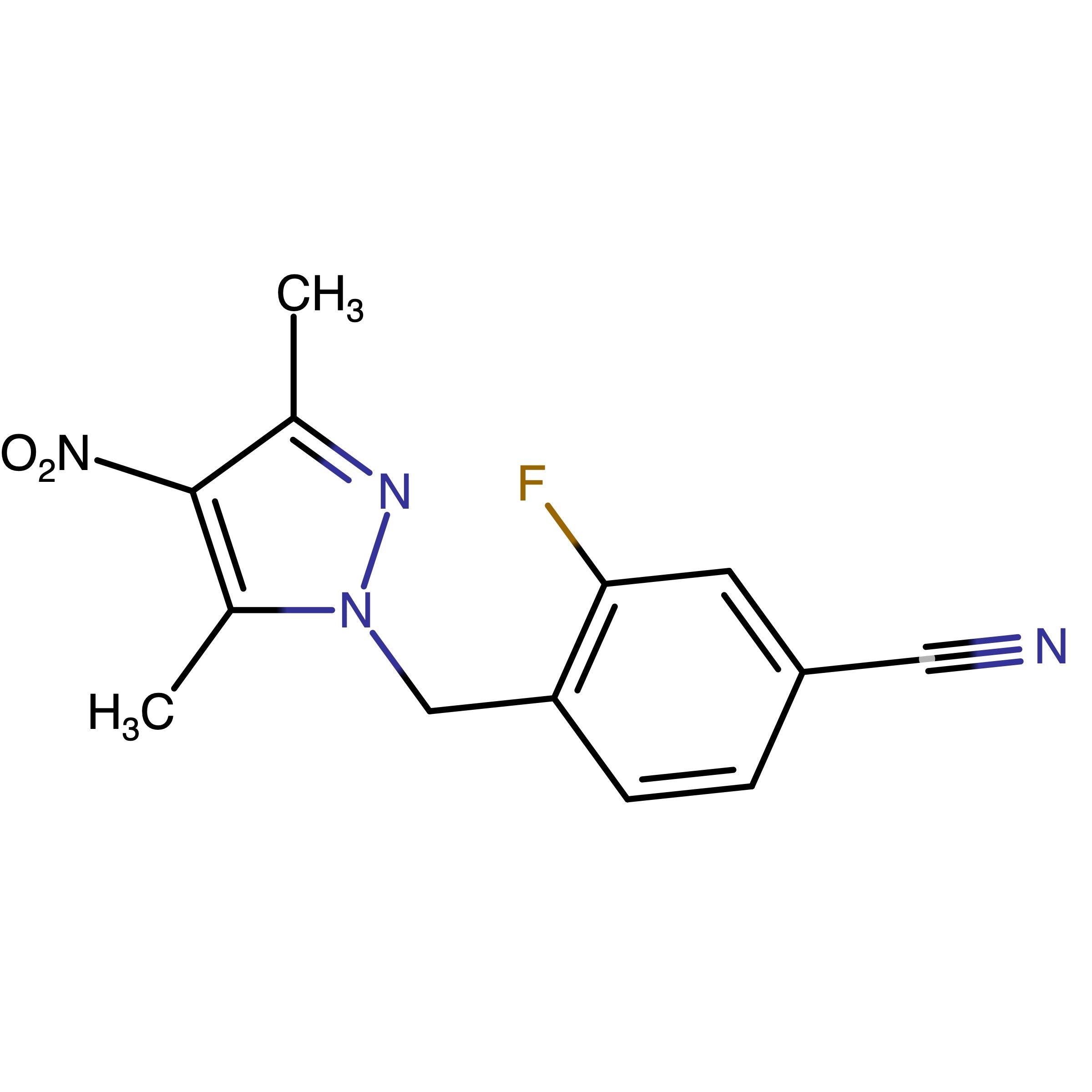 CAS RN 1292018-34-8 | 4-[(3,5-Dimethyl-4-nitro-1H-pyrazol-1-yl)methyl]-3-fluorobenzonitrile