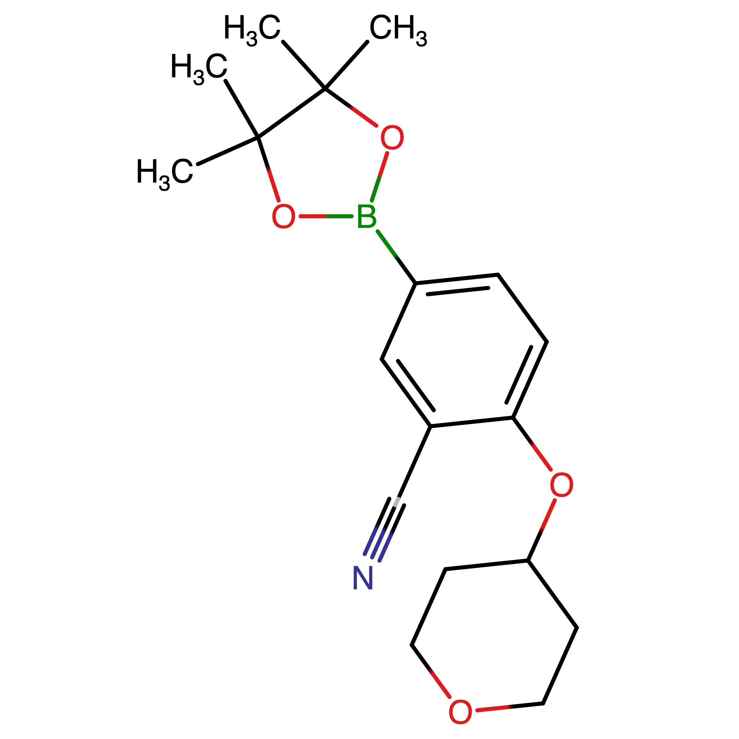 CAS RN 1292317-54-4 | 2-((Tetrahydro-2H-pyran-4-yl)oxy)-5-(4,4,5,5-tetramethyl-1,3,2-dioxaborolan-2-yl)benzonitrile | MFCD22393670