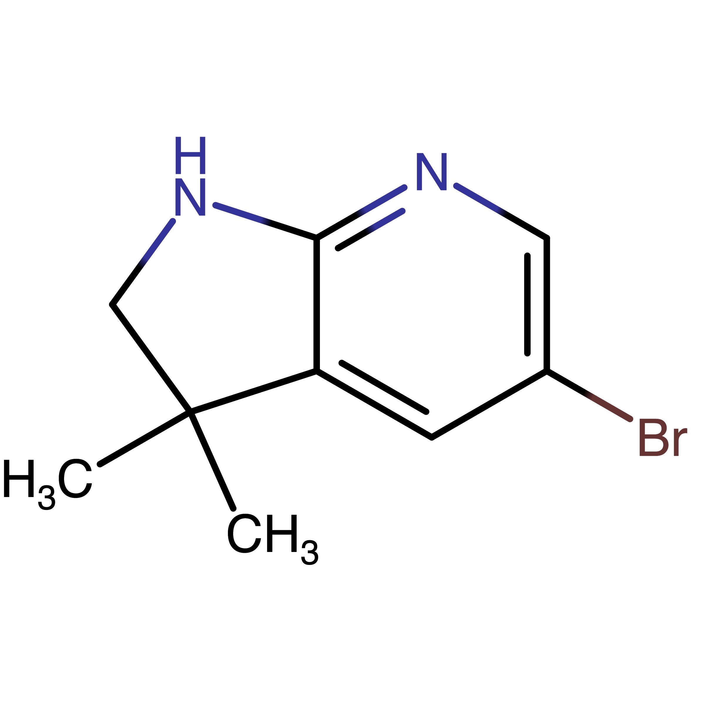 CAS RN 1365033-62-0 | 5-Bromo-3,3-dimethyl-2,3-dihydro-1H-pyrrolo[2,3-b]pyridine | MFCD28387989