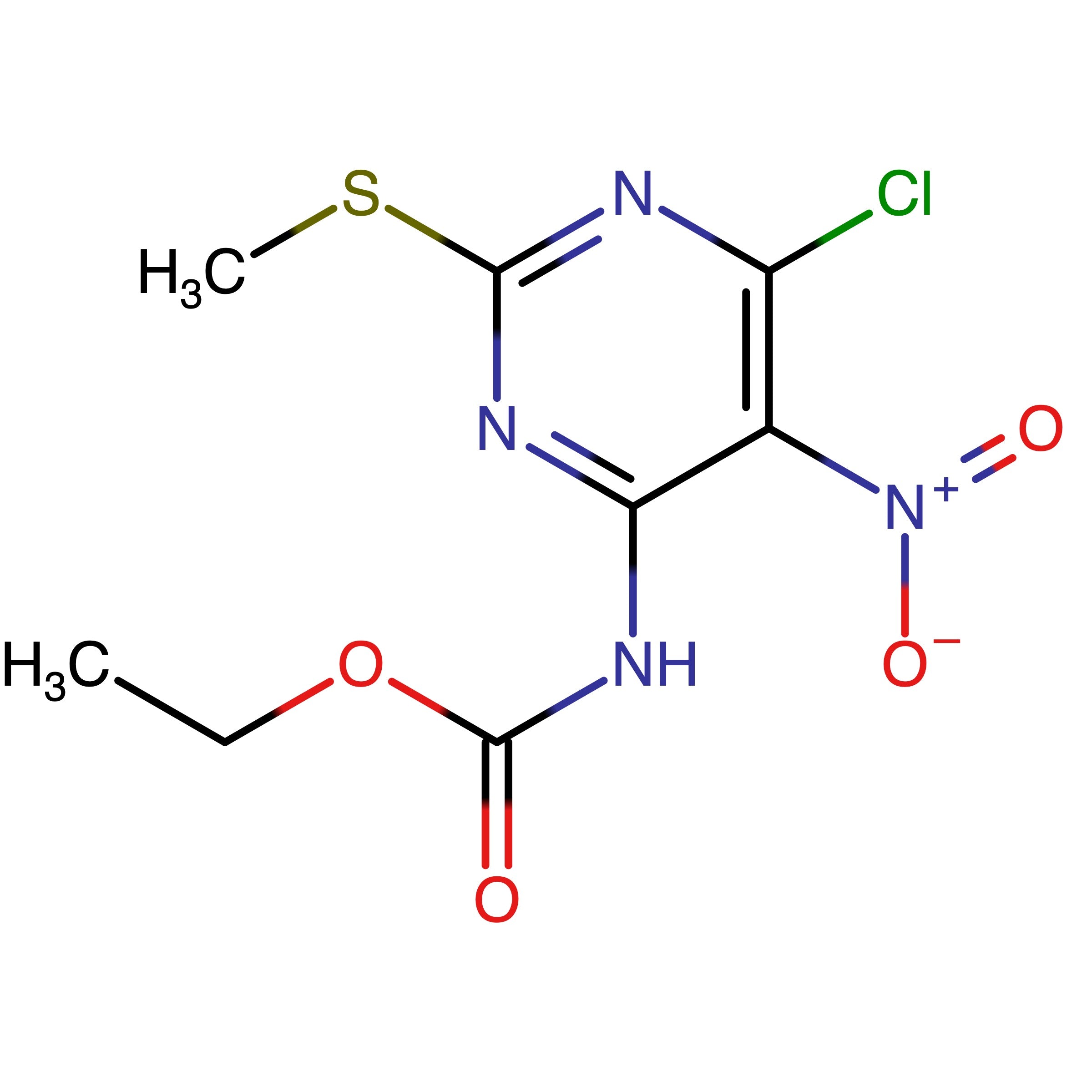 CAS RN 1434589-59-9 | Ethyl (6-chloro-2-(methylthio)-5-nitropyrimidin-4-yl)carbamate