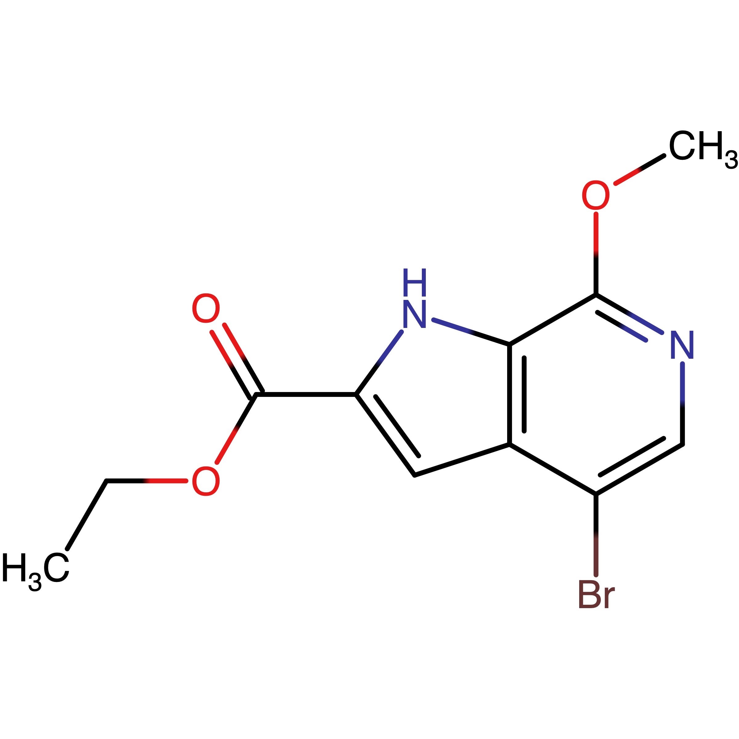CAS RN 1445993-98-5 | Ethyl 4-bromo-7-methoxy-1H-pyrrolo[2,3-c]pyridine-2-carboxylate | MFCD31620892