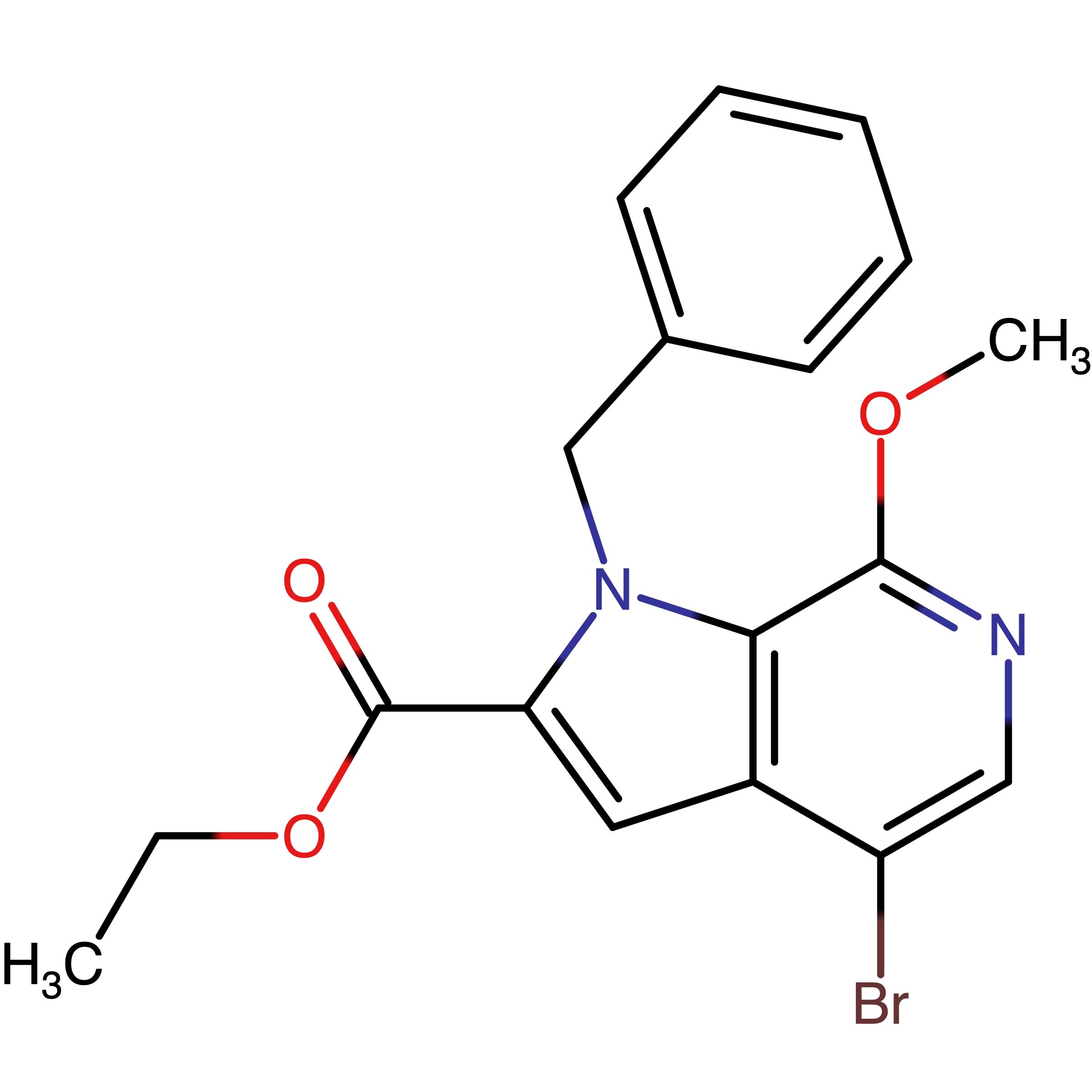 CAS RN 1445993-99-6 | Ethyl 1-benzyl-4-bromo-7-methoxy-1H-pyrrolo[2,3-c]pyridine-2-carboxylate 