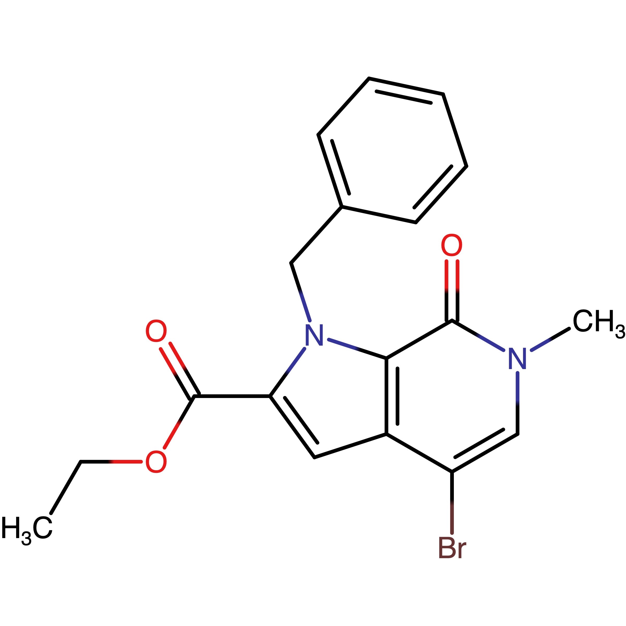 CAS RN 1445994-61-5 | Ethyl 4-bromo-6,7-dihydro-6-methyl-7-oxo-1-(phenylmethyl)-1H-pyrrolo[2,3-c]pyridine-2-carboxylate 