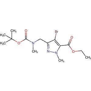 1454848-21-5 | Ethyl 4-bromo-3-(((tert-butoxycarbonyl)(methyl)amino)methyl)-1-methyl-1H-pyrazole-5-carboxylate - Hoffman Fine Chemicals