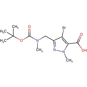 1454848-22-6 | 4-Bromo-3-(((tert-butoxycarbonyl)(methyl)amino)methyl)-1-methyl-1H-pyrazole-5-carboxylic acid - Hoffman Fine Chemicals