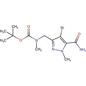 1454848-23-7 | tert-Butyl ((4-bromo-5-carbamoyl-1-methyl-1H-pyrazol-3-yl)methyl)(methyl)carbamate - Hoffman Fine Chemicals