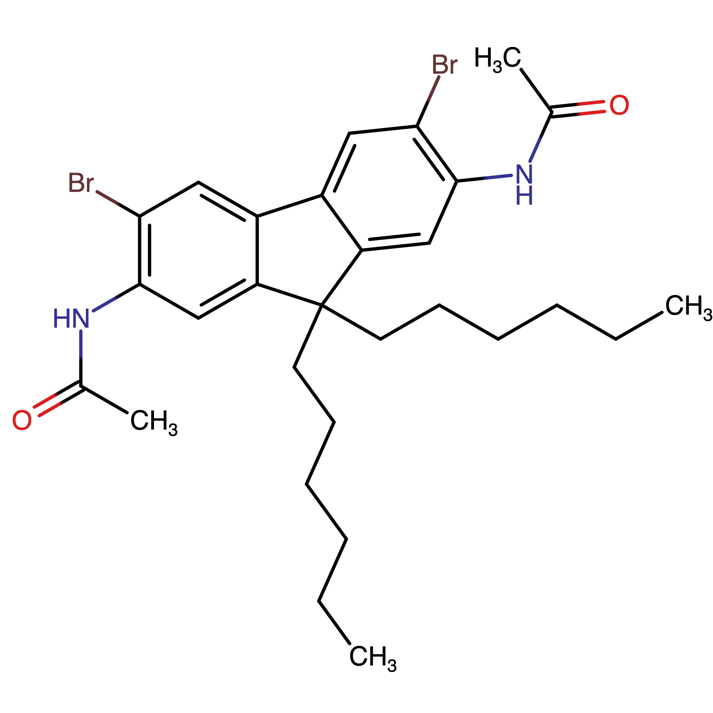CAS RN 1532519-55-3 | N-(7-Acetamido-3,6-dibromo-9,9-dihexylfluoren-2-yl)acetamide