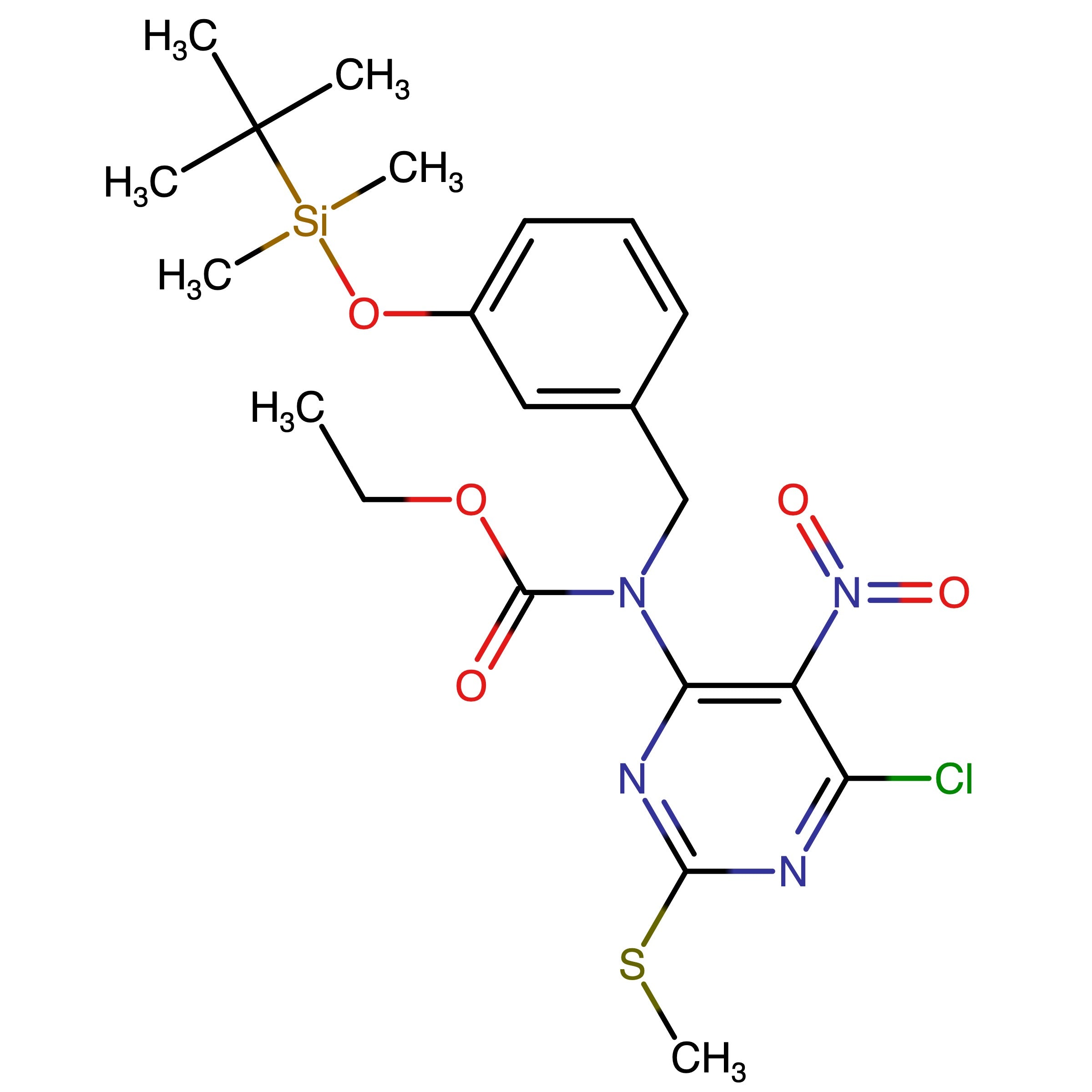 CAS RN 1539304-14-7 | Ethyl 3-((tert-butyldimethylsilyl)oxy)benzyl(6-chloro-2-(methylthio)-5-nitropyrimidin-4-yl)carbamate