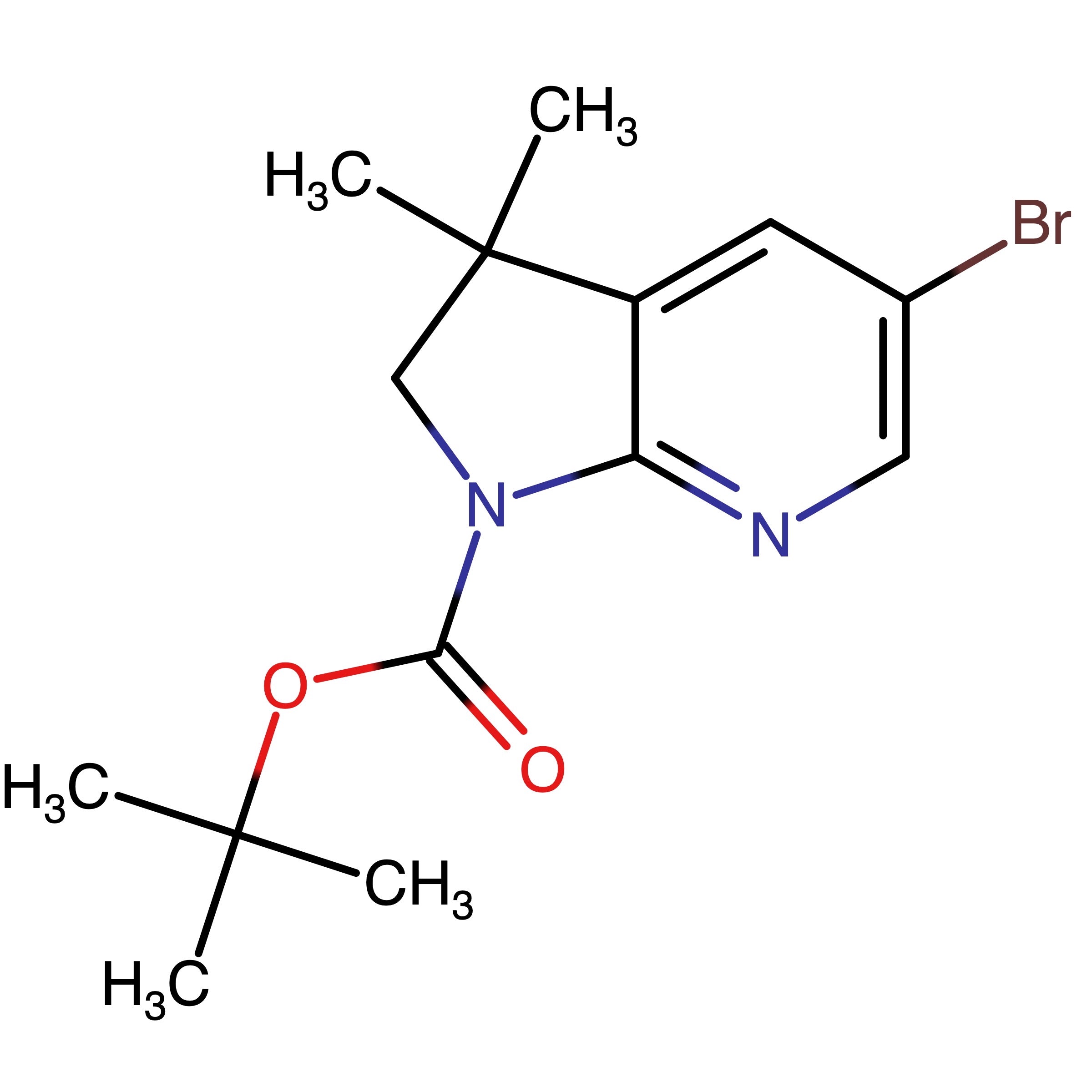 CAS RN 1620575-03-2 | tert-Butyl 5-bromo-3,3-dimethyl-2,3-dihydro-1H-pyrrolo[2,3-b]pyridine-1-carboxylate