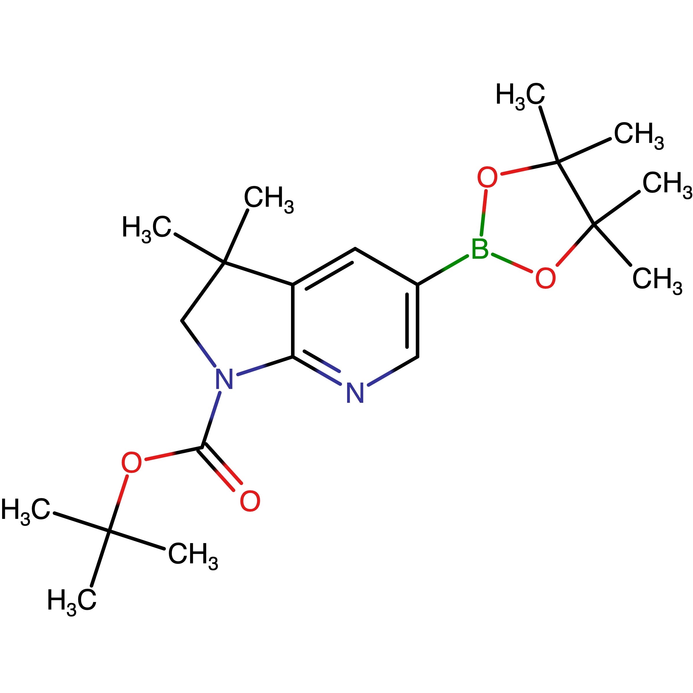 CAS RN 1620575-04-3 | tert-Butyl 3,3-dimethyl-5-(4,4,5,5-tetramethyl-1,3,2-dioxaborolan-2-yl)-2,3-dihydro-1H-pyrrolo[2,3-b]pyridine-1-carboxylate